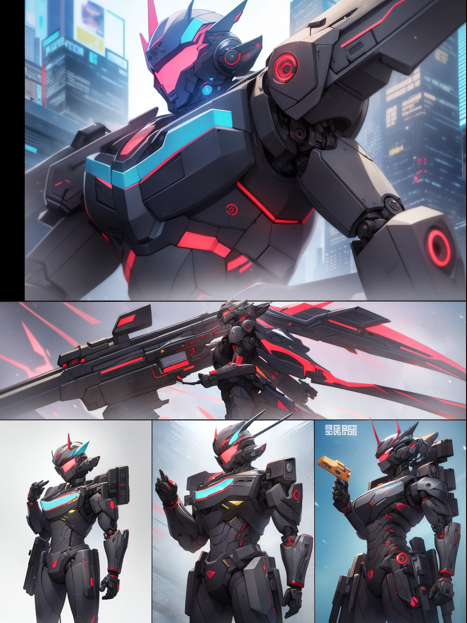 Outrageous resolution、masutepiece++,top-quality++,ultra-defined++, ultra-defined++,4K++,8K++,(Background Focus)++, Highly detailed, Viewer's Perspective、cyberpunked、Armed Robots、机器人、armed powered suit、colorful mechanical dolls、colorful mechanical dolls、armed doll、automata、marionette、entanglement、cyberpunk muzzle、wire、The full armed force was launched、immensity、