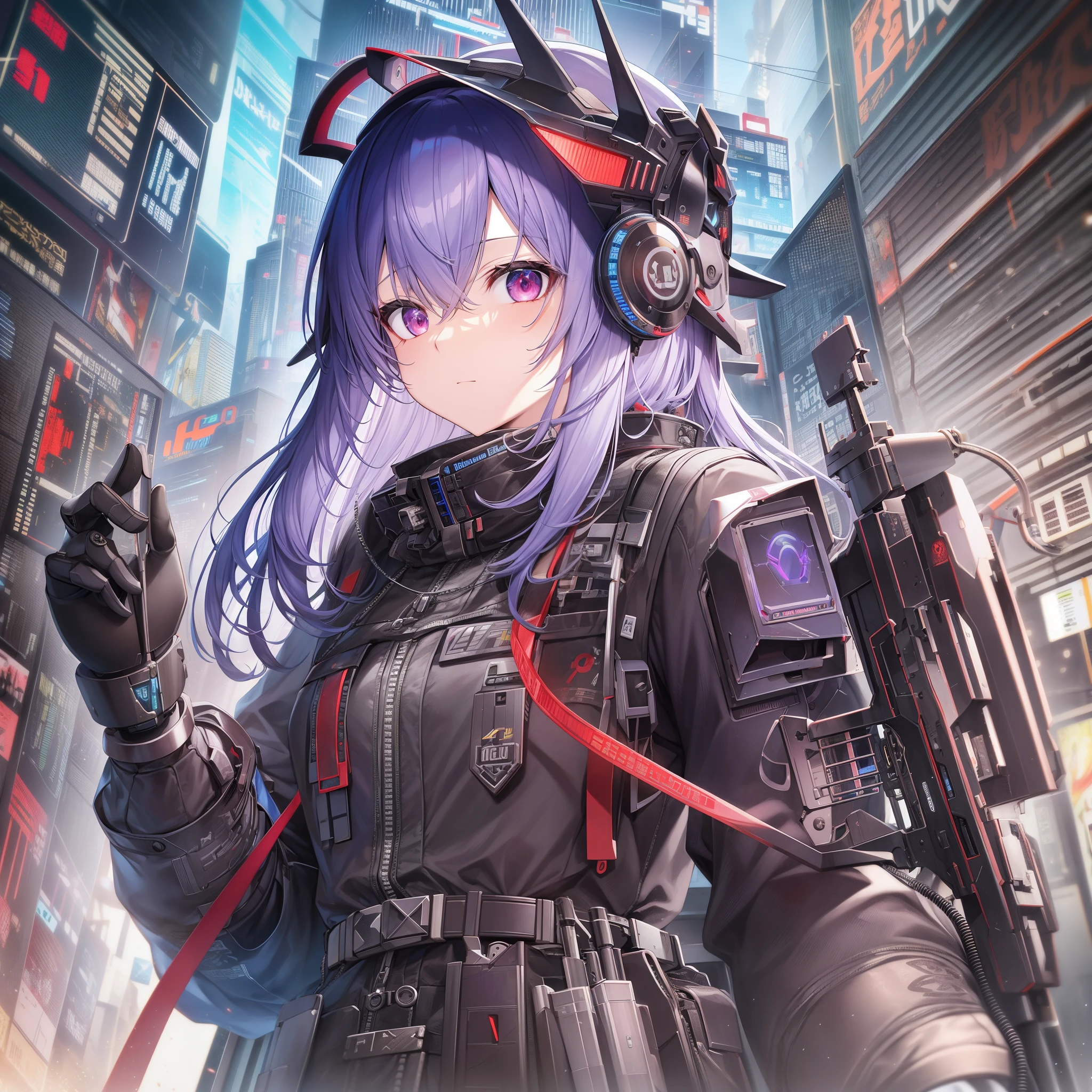 Outrageous resolution、masutepiece++,top-quality++,ultra-defined++, ultra-defined++,4K++,8K++,(Background Focus)++, Highly detailed, Viewer's Perspective、cyberpunked、Armed Robots、机器人、armed powered suit、colorful mechanical dolls、colorful mechanical dolls、armed doll、automata、marionette、entanglement、cyberpunk muzzle、wire、The full armed force was launched、immensity、