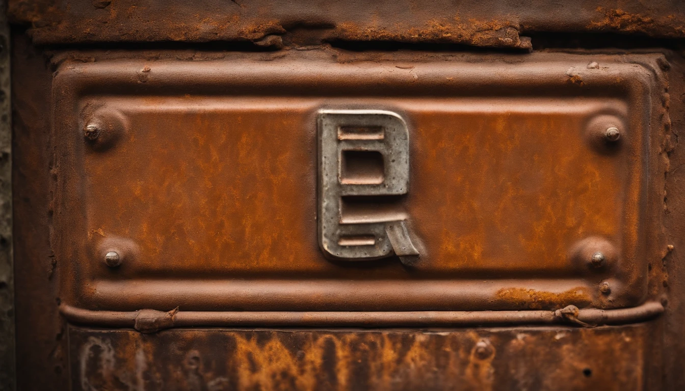 A close-up shot of a danger sign covered in rust and corrosion, with the deteriorating metal adding to the sense of danger and decay, creating a visually textured and worn image.