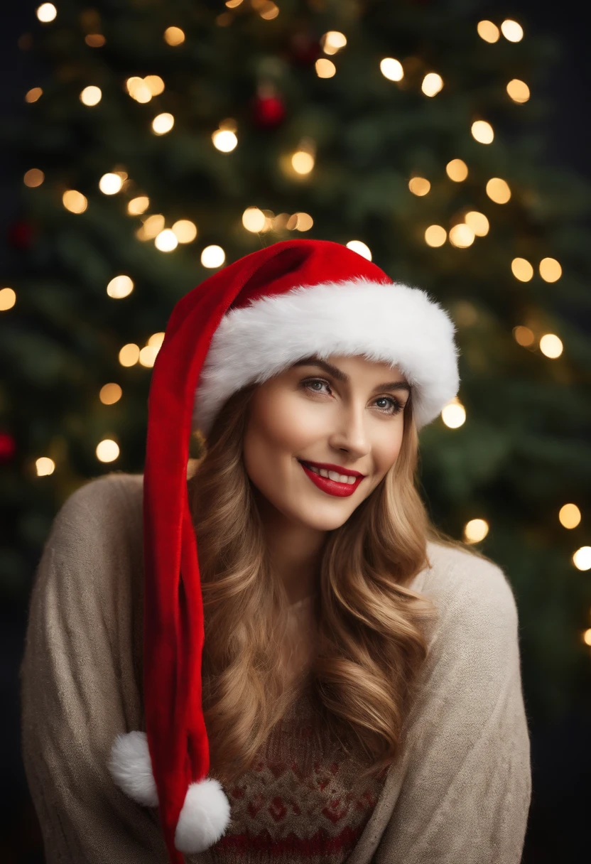 A high-resolution image of a Christmas hat made from sustainable materials such as recycled fabrics or organic cotton, showcasing eco-friendly holiday fashion and creating a visually conscious and responsible image.