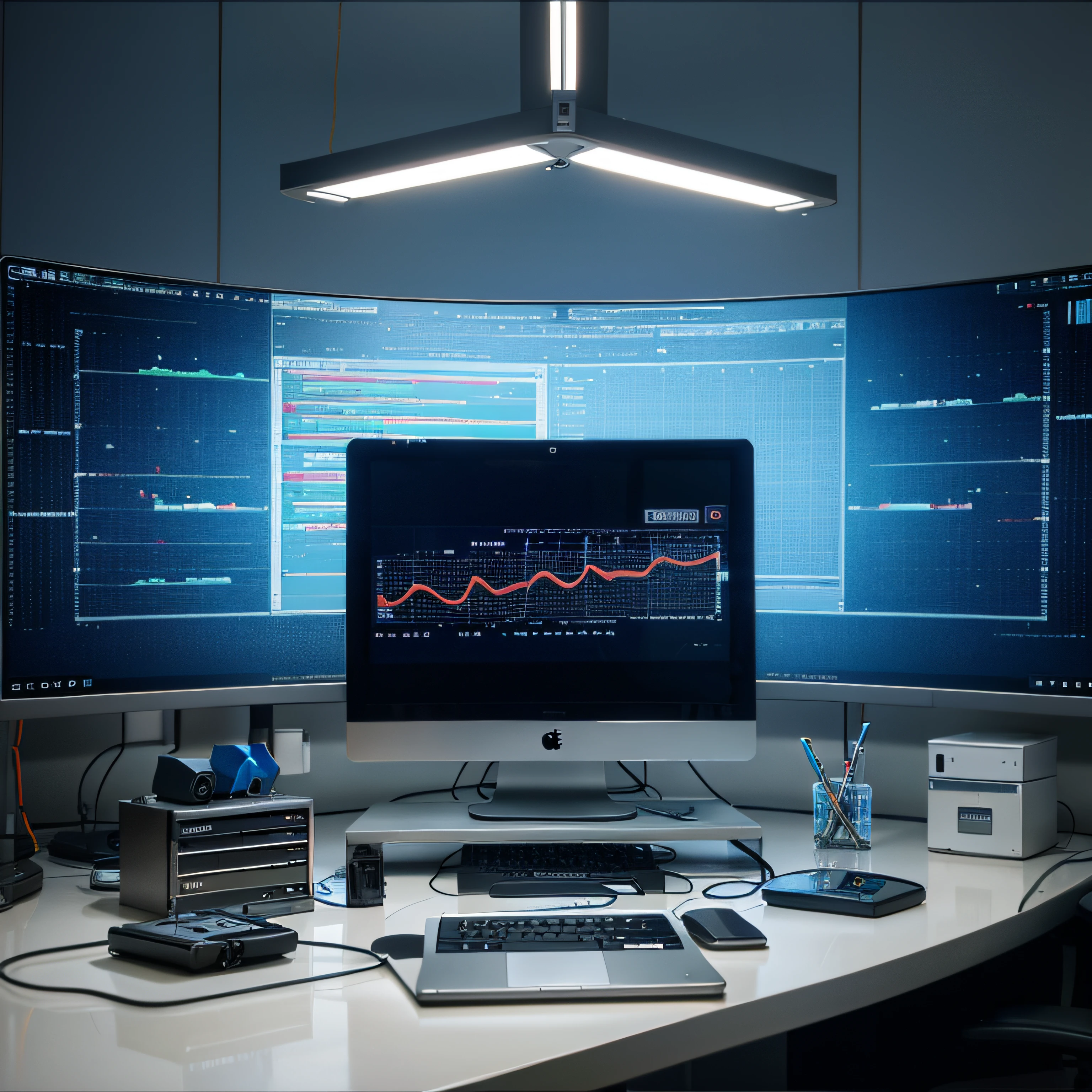 Computer screen in dna laboratory
