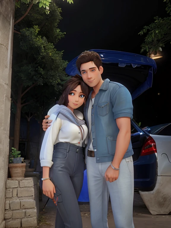 Realistic high quality lovely couple 3D pixal