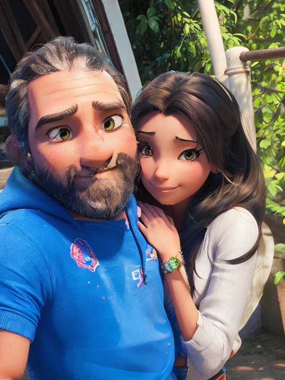 Realistic high quality lovely couple 3D pixal art