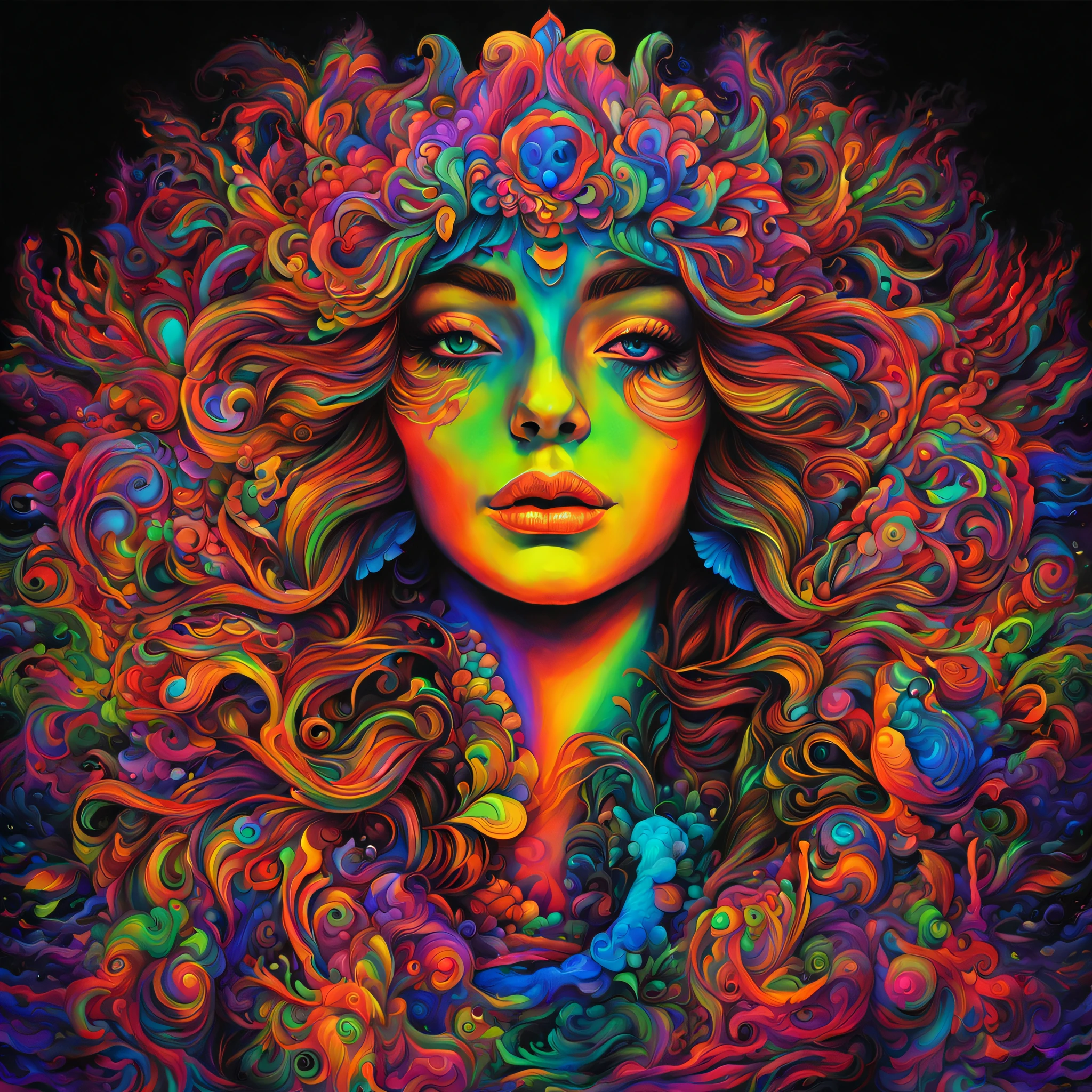 black light art, black light and art, ultraviolet responsive, Psychedelic, tmasterpiece, incredibly beautiful, black light art