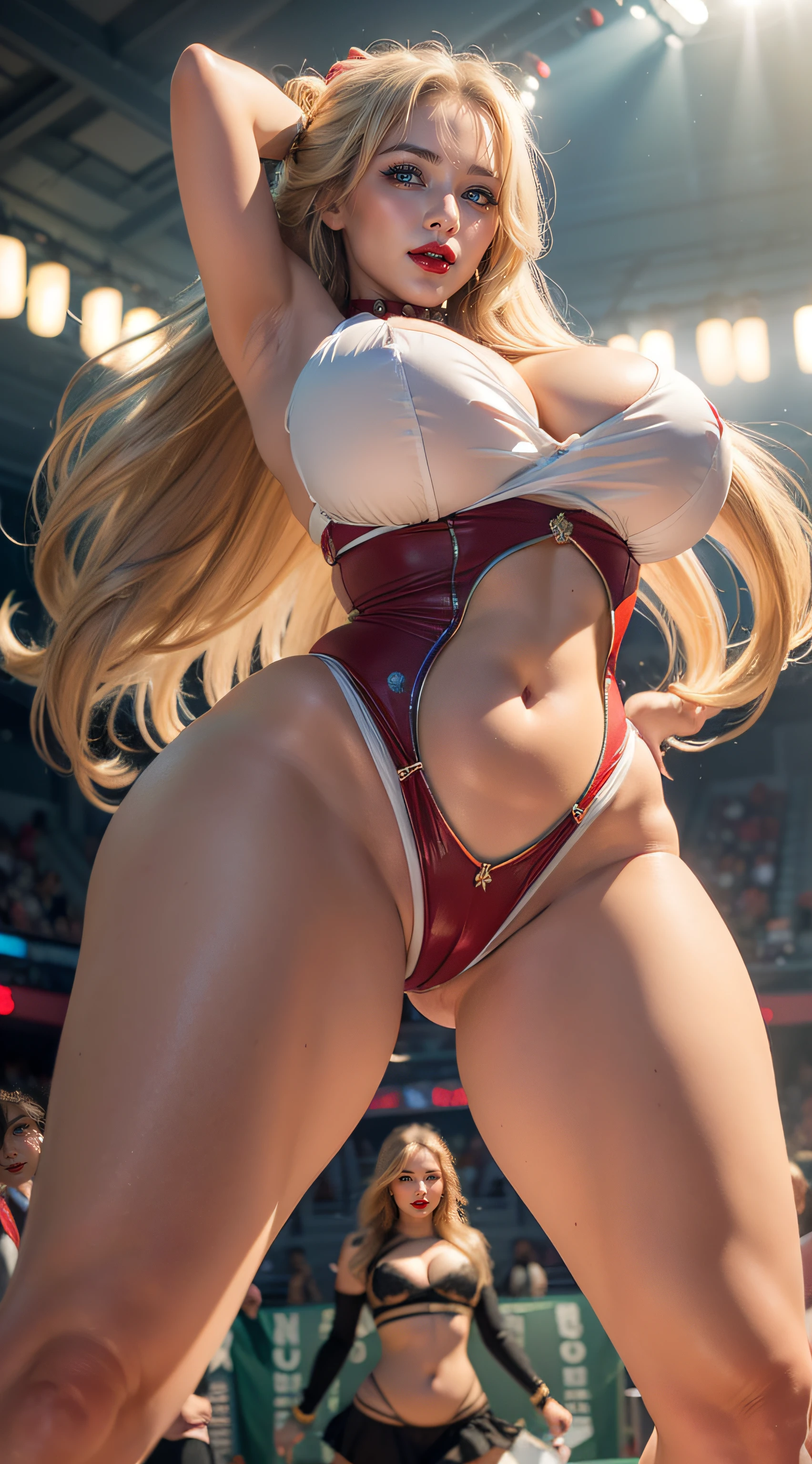 detailed woman face looking at the camera, blue eyes, (((almond eyes))), hot (((thick red lips))), mouth open with sensuality, correct deformed fingers, photorealistic, (((eyes to the camera))) slightly smiling