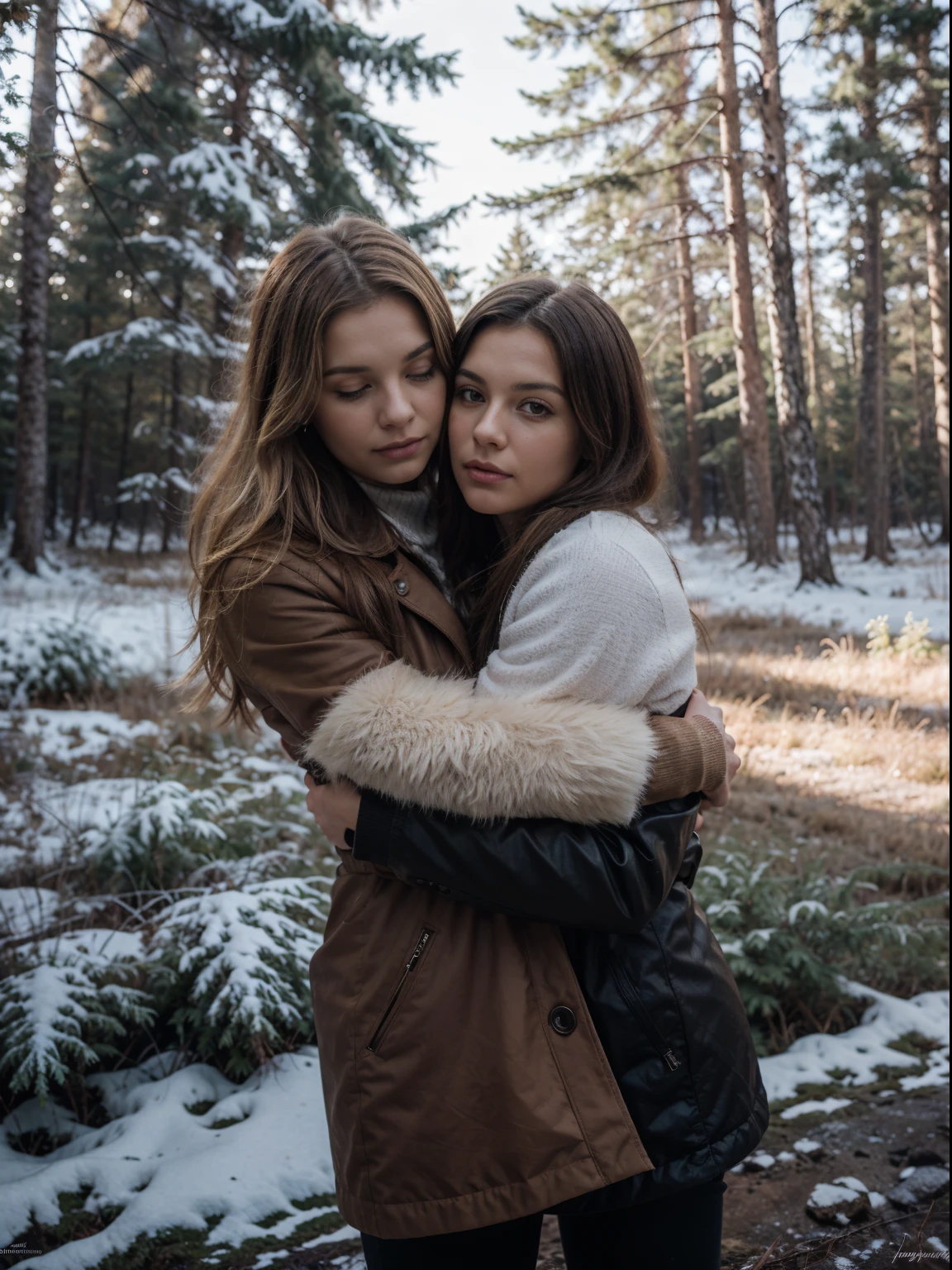 [ultra realistic] incest sex, teen, blonde girl, winter morning