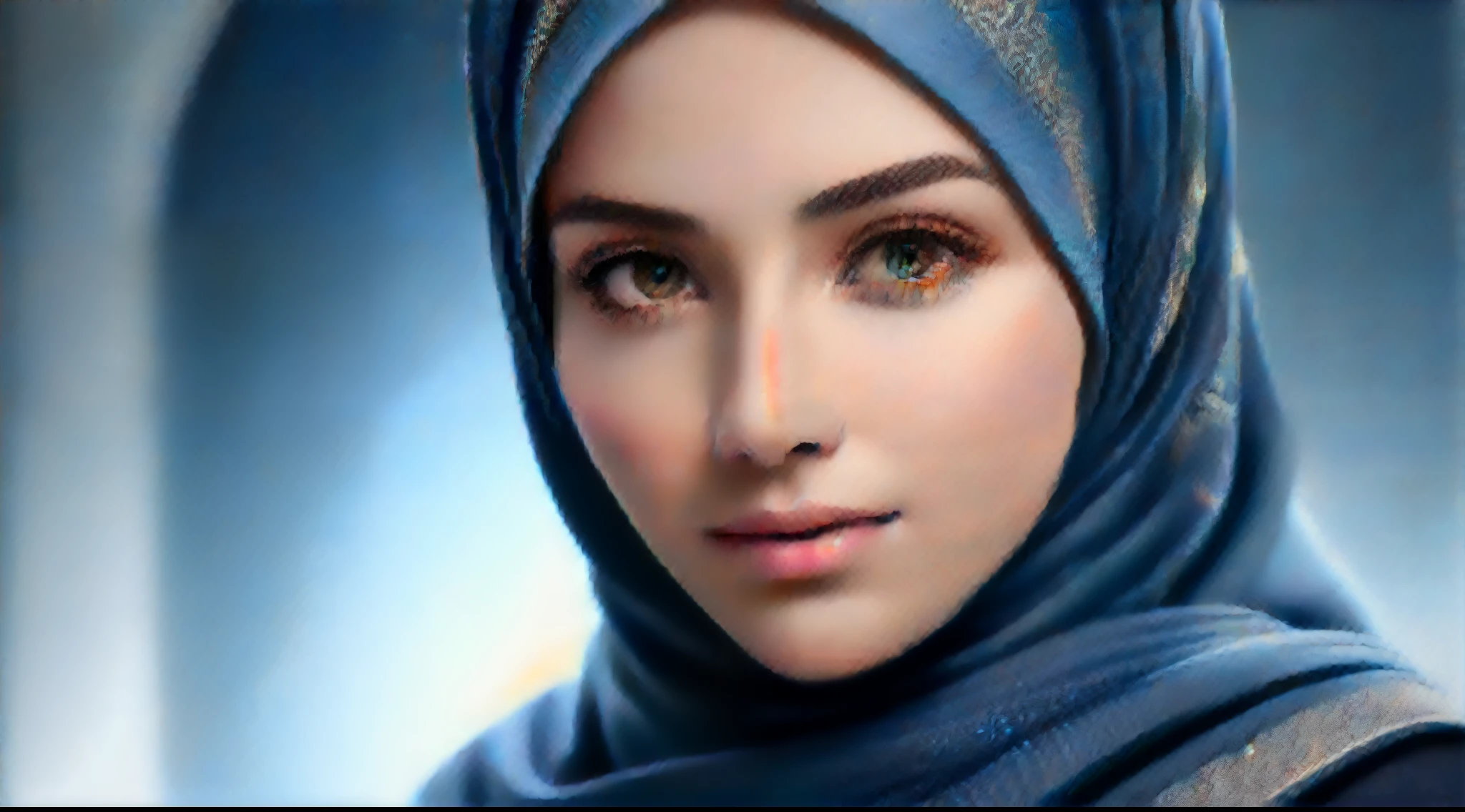 best quality, masterpiece, highres, (moslem female dress:1.4), necklace, Beautiful face, (upon body from head to waist:1.37), tyndall effect, photorealistic, dark studio, rim lighting, two tone lighting, 8k uhd, dslr, soft lighting, high quality, volumetric lighting, candid, Photograph, high resolution, 4k, 8k, Bokeh, (hyperrealistic girl), (illustration), (high resolution), (extremely detailed), (best illustration), (beautiful detailed eyes), (best quality), (ultra-detailed), (masterpiece), (wallpaper), (photorealistic), (natural light), (rim lighting), (detailed face), (high detailed realistic skin texture), (anatomically correct), (solo), (1 girl), (heterochromic eyes), (detailed eyes), (sparkling eyes), (long legs), (dynamic pose), (concentrated expression), (wearing hijab:1.4), (moslem headscarf:1.37), reading glasses.