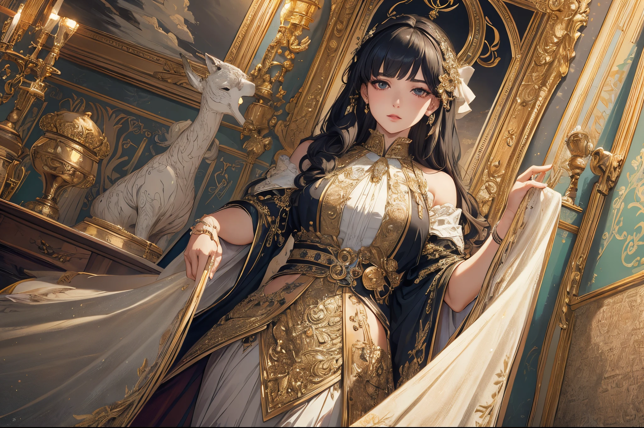 (masterpiece、top-quality、top-quality、Official art、Beautifully Aesthetic:1.2)、(1girl in)、ighly detailed、highestdetailed、Luxury accessories、Pedras preciosas