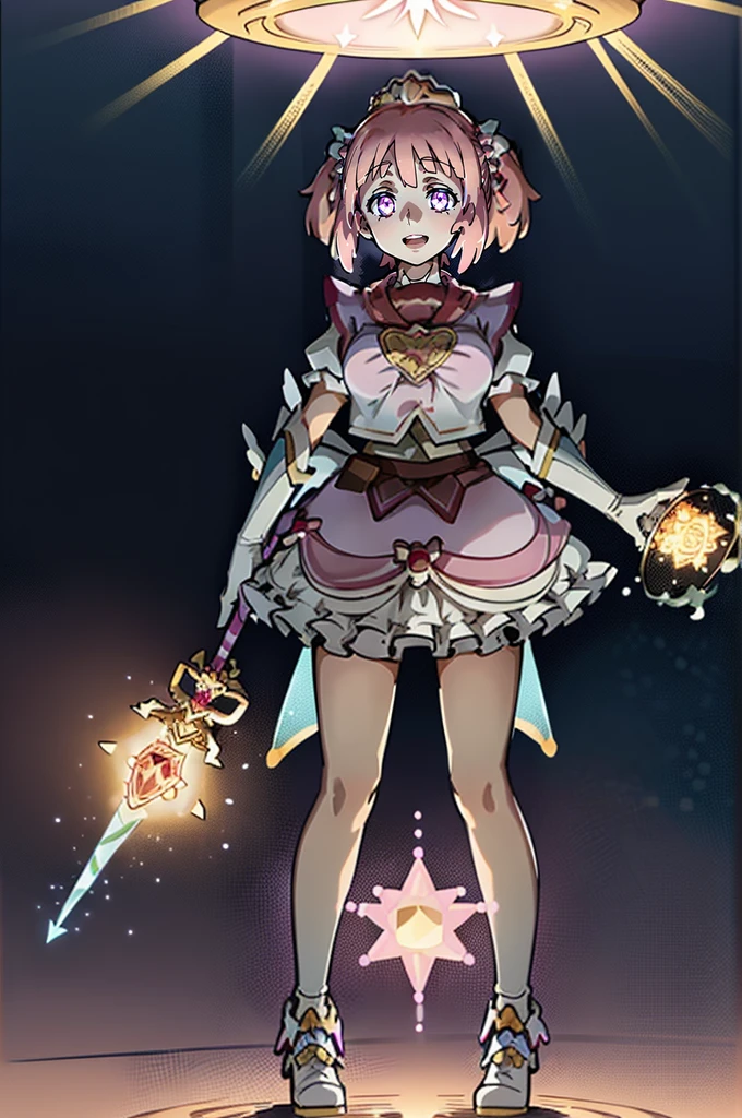 masterpiece, best quality, indoors, mamikafairy, 1girl, solo, looking at viewer,, hand arms full body,boots, standing,cute,breast, curvy, female,fantasy goddess,there is a cartoon picture of a woman with a very large breast, glowing divine being, glowing holy aura, inspired by Luma Rouge, the non-binary deity of spring, ethereal rainbow nimbus, the aura goddess of fire, inspired by Mariel, glowing aura around her, astral aura, as the goddess of the sun, “uwu the prismatic person, big breast, serious, beautiful eyes, , full body, walking, long robe, long dress, ,priestess ,holy, smile, god rays, ray tracing, sparkle, cinematic lighting, UHD, retina, masterpiece, ccurate, anatomically correct, textured skin, super detail, high details, high quality, award winning, best quality, highres, 1080P, HD, 4K, thunder aura, light aura,full, snak staff,closed mouth, huge breast, curvy, bimbo,standing, happy, smiling,smile, open mouth ,holy, , god rays, ray tracing, sparkle, cinematic lighting, UHD, retina, masterpiece, ccurate, anatomically correct, textured skin, super detail, high details, high quality, award winning, best quality, highres, 1080P, HD, 4K, thunder aura, light aura,full, staff holding, determined, long sleevess, long skirt, long skirt,(highest quality,4k,8k,highres,masterpiece:1.2),ultra-detailed,(r1.37),holy magical girl,holy aura,halo,sacred light,shimmering radiance,mystical energy,heavenly glow,supernatural beauty,golden and silver tones,ethereal atmosphere,divine power,miraculous transformation,s,female protagonist,enchanted wand,magical sparkles,majestic crown,sparkling eyes and lips,sacred symbols,spiritual energy,celestial energy,serene expression,glowing path,holy garden of flowers,luminous patterns,peaceful surroundings,dreamy ambiance,healing light,the power of love,celestial music,surreal scenery,magical crystals,transcendent colors,dancing lights,heavenly beings,imaginative composition,legendary adventures,supernatural companions,refsheet