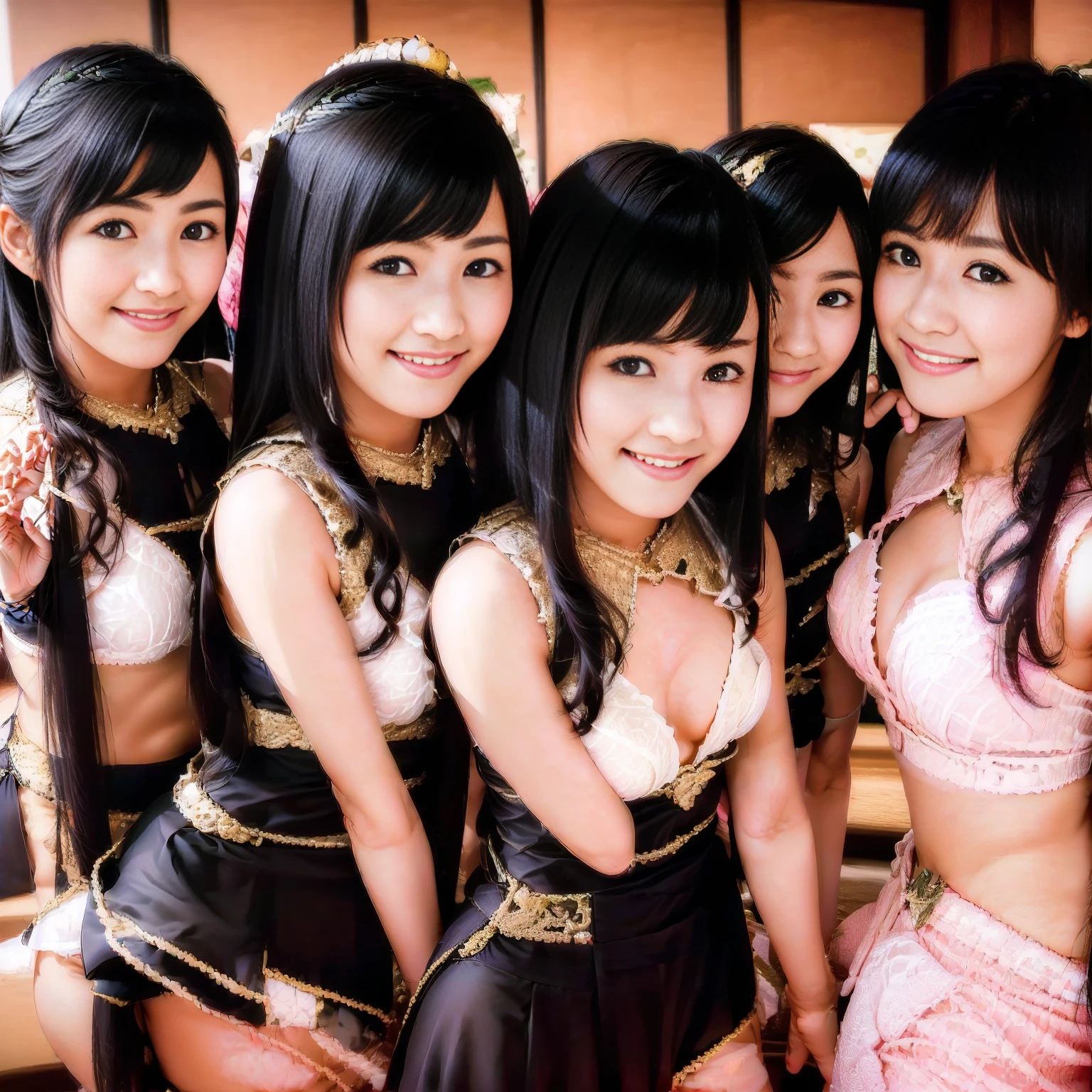 Raw photo、((((fullnude))))、((((nakeness))))、(((multiple girls))),((((6+girls)))),((((100girls)))),(((1000girls)))、((((100 Girls))))、(((crowd shot))),Women only、The same face、Long black hair、100 cute women hugging each other and spitting a lot of saliva on each other's faces and deep kissing each other、ssmile、(((Large group)))、chiquita、(lesbian orgy)
