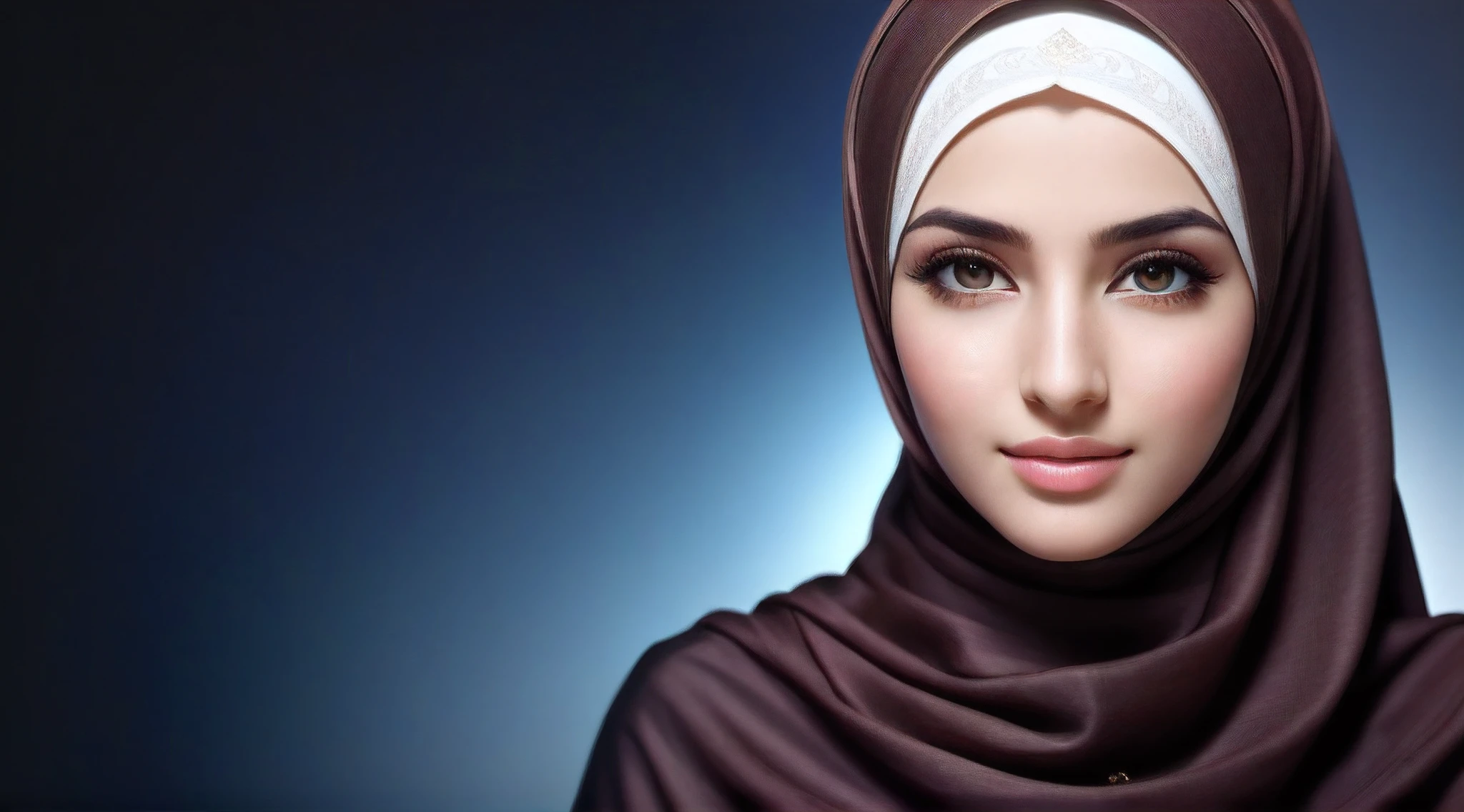 best quality, masterpiece, highres, (moslem female dress:1.4), necklace, Beautiful face, (upon body from head to waist:1.37), tyndall effect, photorealistic, dark studio, rim lighting, two tone lighting, 8k uhd, dslr, soft lighting, high quality, volumetric lighting, candid, Photograph, high resolution, 4k, 8k, Bokeh, (hyperrealistic girl), (illustration), (high resolution), (extremely detailed), (best illustration), (beautiful detailed eyes), (best quality), (ultra-detailed), (masterpiece), (wallpaper), (photorealistic), (natural light), (rim lighting), (detailed face), (high detailed realistic skin texture), (anatomically correct), (solo), (1 girl), (heterochromic eyes), (detailed eyes), (sparkling eyes), (long legs), (dynamic pose), (concentrated expression), (wearing hijab:1.4), (moslem headscarf:1.37), reading glasses.