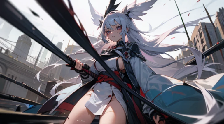 Silver-haired beauty length hair huge tit burn scar ruins bloods loimu fumo Broken weapons