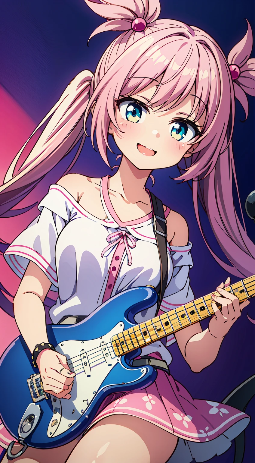 (Absurd realistic structure details),(High resolution complex and detailed text quality),(High-resolution microstructure、High poly 3 boobs boobs boobs boobs boobs boobs boobs D rendering correction),Methods of geometry,Careful explanatory anatomy,
BREAK,
1 beautiful girl, Solo,(Cute:1.5),(Chibi:0.8), (kawaii:1.5),(Lori:0.5), BREAK, (girl, Cute, Cheerful, Loli face, medium breasts:1.2),(Pink hair,disheveled short twin tails,tareme,Gold eyes:1.2),gleaming skin,Clear skin, cleavage of the breast,Beautiful , gleaming skin,Clear skin, Beautiful skin,( A smile:1.5),(best quality face),(Top quality glowing eyes), (The best smile,Doya face:1.45), BREAK (Pink Theme:1.4), (Vivid colors:1.3), (off shoulder shirt, White shirt, Puffy Short Sleeves:1.3), Belt bag,(Skirt, with floral pattern:1.2),tie,(lace-up boots:1.1)
BREAK,(during daytime),Walking,a closed mouth,(Live Stage, Playing the guitar, electronic guitar, Fender Stratocaster:1.55), Waterfall,depth of fields,
BREAK,wakame,wakame,wakame,(Dynamic Angle:1.4),
BREAK,(Blurry background:1.3),(absurderes, hight resolution, Super Detail Art),cel shading,Clear Color, Lonely optical effect, Beautiful pictures, Bright glow, mystic atmosphere,(Close-up of girl:1.1), Mystical light particle effect,manga influence, clean line drawings, ,