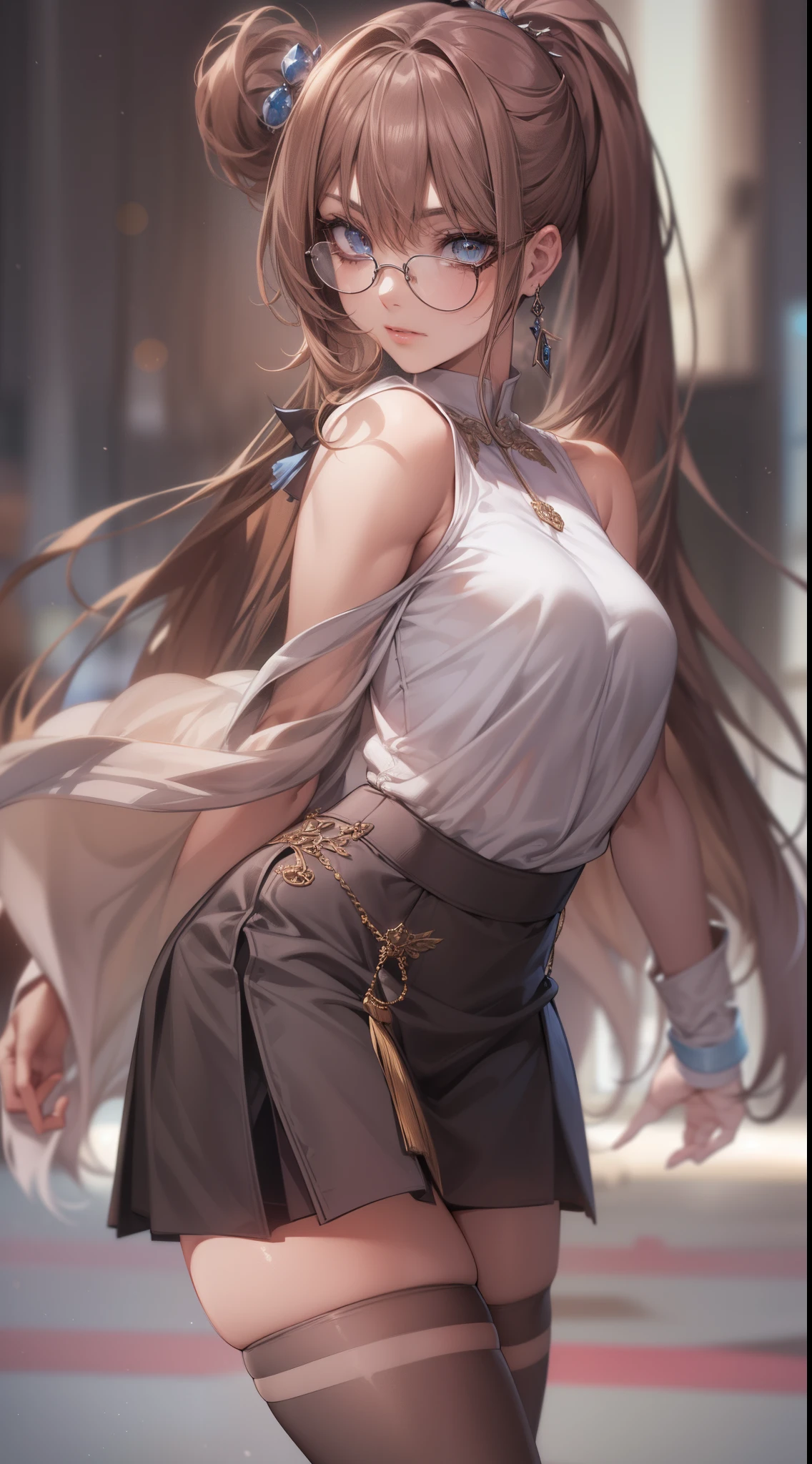 Very beautiful woman、Slender women、(Detailed face)、Realistic Skin、((Holy Knight)), ((Gold and navy platinum armor))、((((Extremely detailed and intricately decorated armor:1.1))))、((Delicate photo)),(Girl Astepeace RAW Photo Details:1.25), (Highest quality:1.6), (Ultra-high resolution:1.5), (Realistic:1.75), 8K resolution, Canon EOS R5, 50mm, Absurd, Very detailed,Cinema Lighting,((Fightfield))、((Fight))、(((White lace ultra-small mini skirt)))、{{{{{Polka dot panties:1.9}}}}},High leg panties:1.2,Thigh-high socks、Shingard、((Light brown hair)), {Floating Hair} ,Long Hair, ponytail,Cape、(((Has a huge weapon)))、(In combat)、The wind is blowing、((Symmetrical armor))、(((Lead a large group of knights:1.2)))、banner、(((Battle Scenes)))、((Browsing Caution:1.2))、(((I can see her panties:1.9))), ((The hem of a skirt fluttering in the wind:1.4)),In a park with a fountain:1.9,
