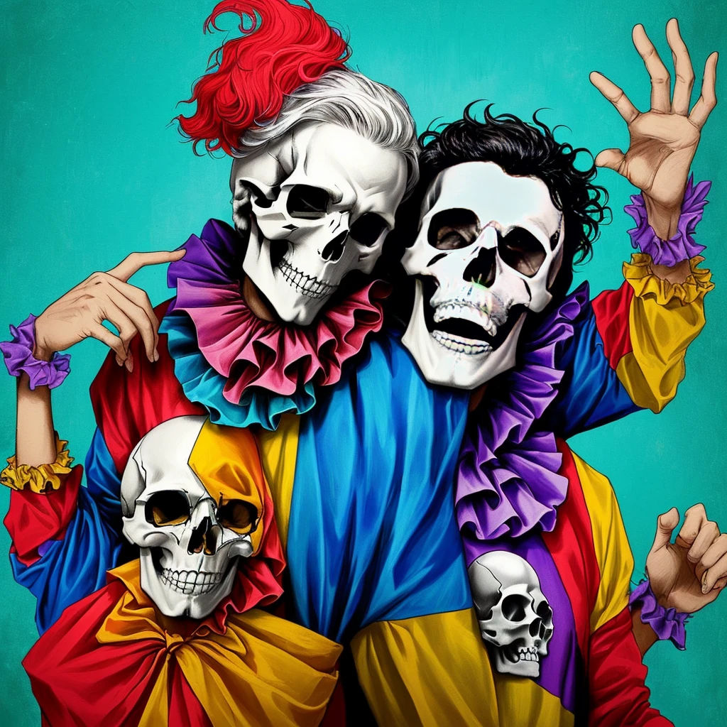 A skull and the clown will never understand each other,
Um quer a morte do outro, but they will both die story format