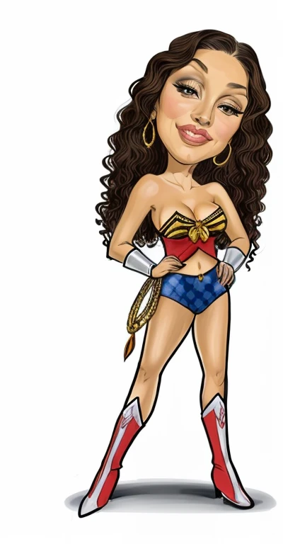 um desenho animado de uma mulher vestida de maravilha,
