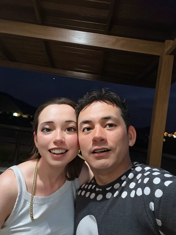 there is a man and woman posing for a picture together, Fotografia selfie 8k, Casal feliz, vacation photo, Postagem no Reddit, Fotografia tirada em 2 0 2 0, Noite!, imagem de perfil, 3 0 anos de idade mulher, Mulher de 30 anos, at night, Sakimichan e Frank Franzzeta, 3 0 anos mulher, photo taken at night