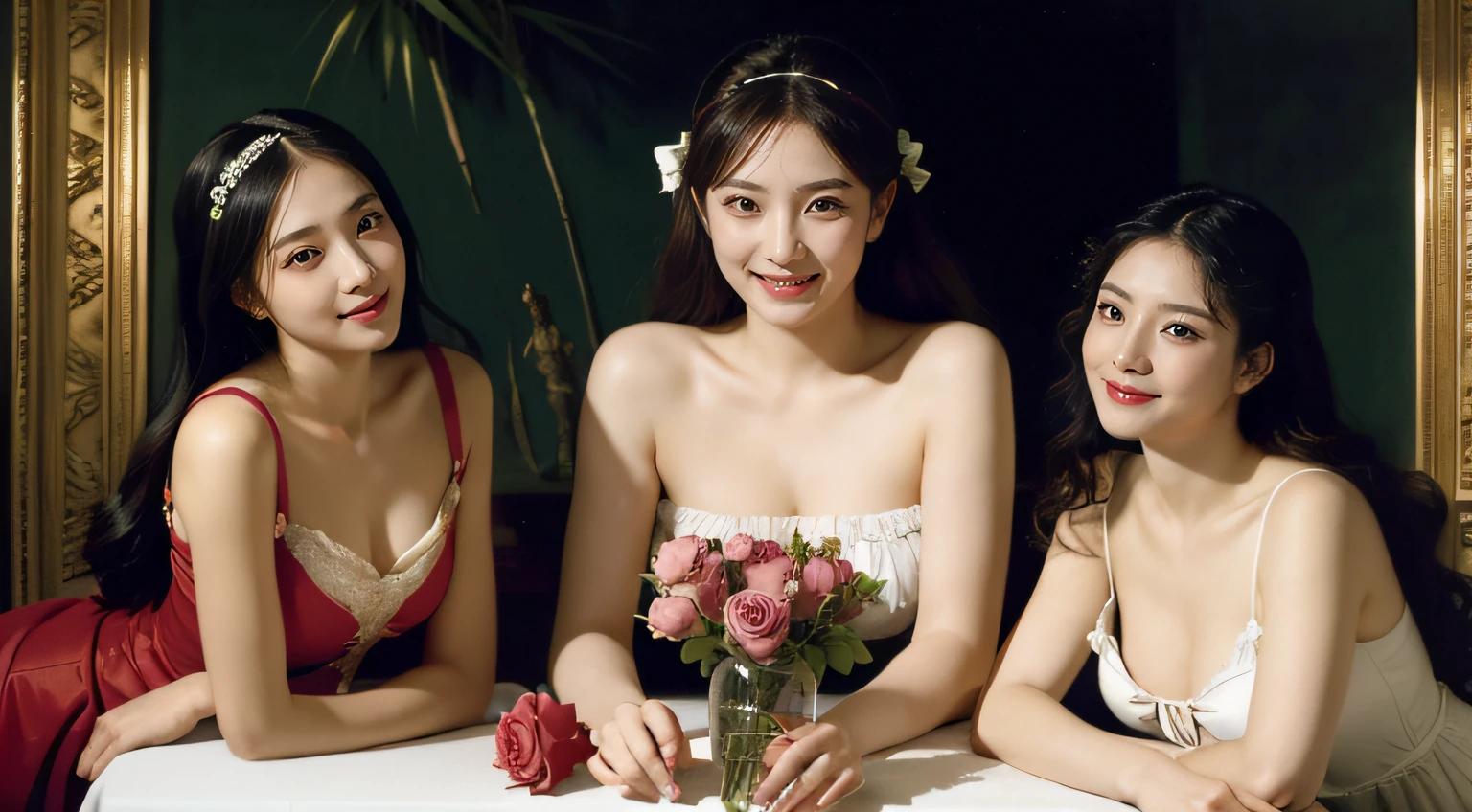 Geometry,stain glass,12 zodiac signs,Vigée Leblanc style,Math、Astronomical utensils,astronault,Roses in a vase,fruits,cute little,A smile,Ancient Greek costumes,Paintings by Sandro Botticelli,Costume with stretched shoulders,huge smile,large full ???????,??????? expression,A ????,Beautiful ????????? ,Smile with joy,Chiaroscuro of Caravaggio,Cute smile, Expression of ???????