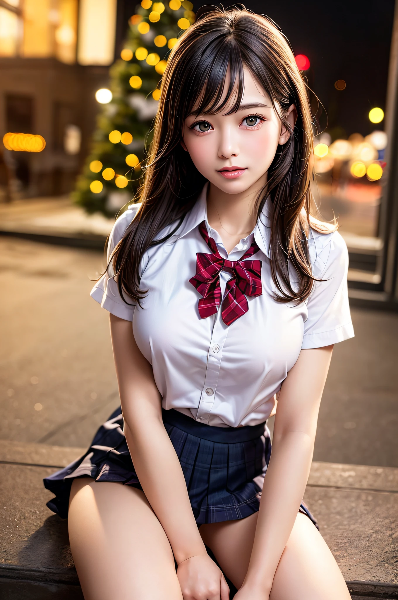 (8k,RAW photos,best qualtiy,tmasterpiece:1.2),(realisticlying,Photorealistic and realistic:1.37),超高分辨率,depth of fields,color difference,Caustics,Wide lighting,naturalshadow,富士XT3,tmasterpiece,hyper-detailing,Yui,1girl,独奏,cowboy lens,looking at viewert,urban street scene,Hand down,