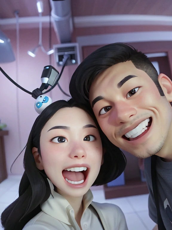 there are two people that are posing for a picture together, 8k selfie photograph, selfie photo, in love selfie, selfie, from 8 k matte, tyler edlin and natasha tan, happy couple, very very low quality picture, iphone selfie, (((low light))), very accurate photo, selfie shot straight on angle, taken on go pro hero8, pov photo