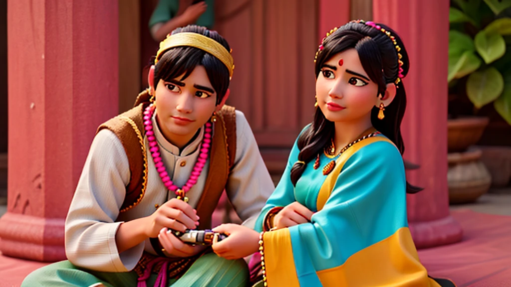 candid photography, candid photograph, photo taken in 2 0 2 0, portrait image, tribals, edited, print ready, by Scott M. Fischer, ceremony, candid flash photography, shot on nikon z9, photo taken with nikon d750,Husband and wife, Indian culture, traditional wear, husband wear yellow colour shirt and jean pant , wife wear pink and blue saree, sitting in the ground , husband tying knot in wife hand, both seeing camara,cute couples, traditional function background, left husband, right wife seeing camara, 2 0 2 3 picture,the pose should be same in the picture,