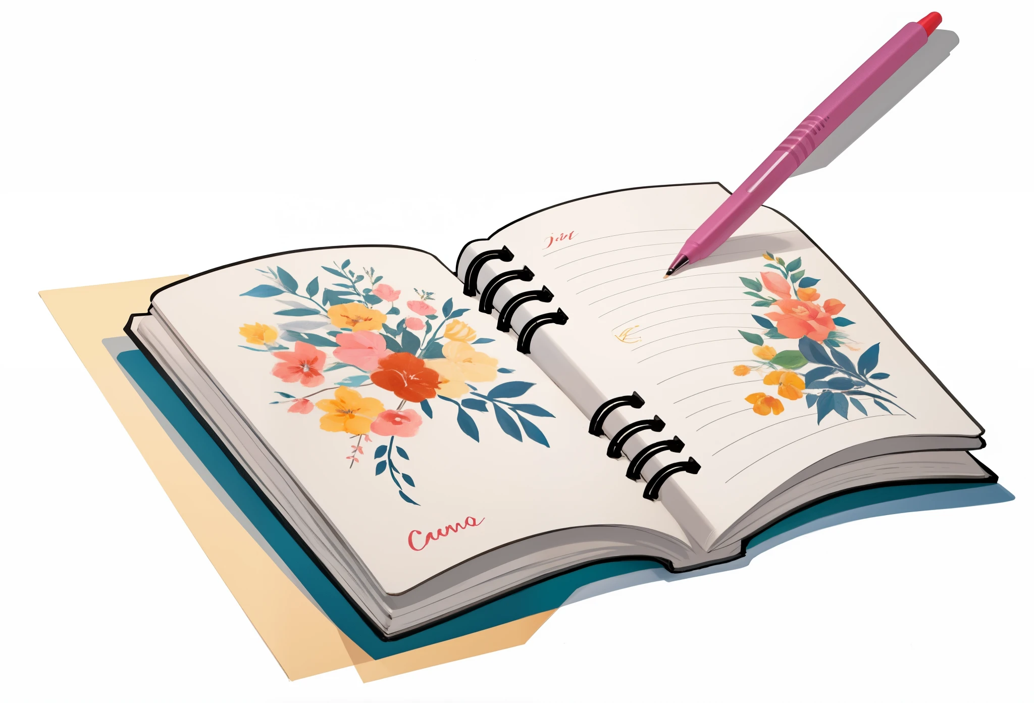 um caderno aberto