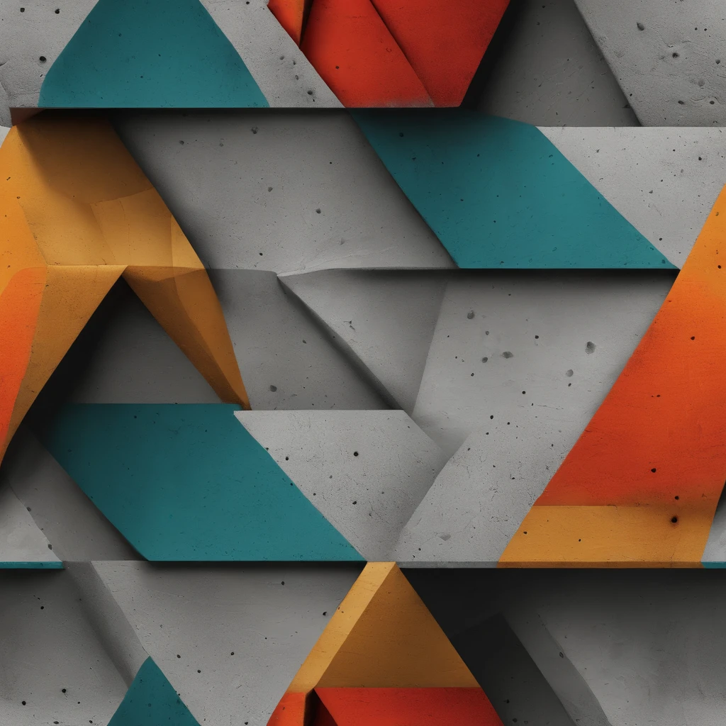 An aesthetic photo of a textured wallpaper with a bold geometric pattern, featuring vibrant colors and intricate details, creating a visually striking and dynamic wall texture