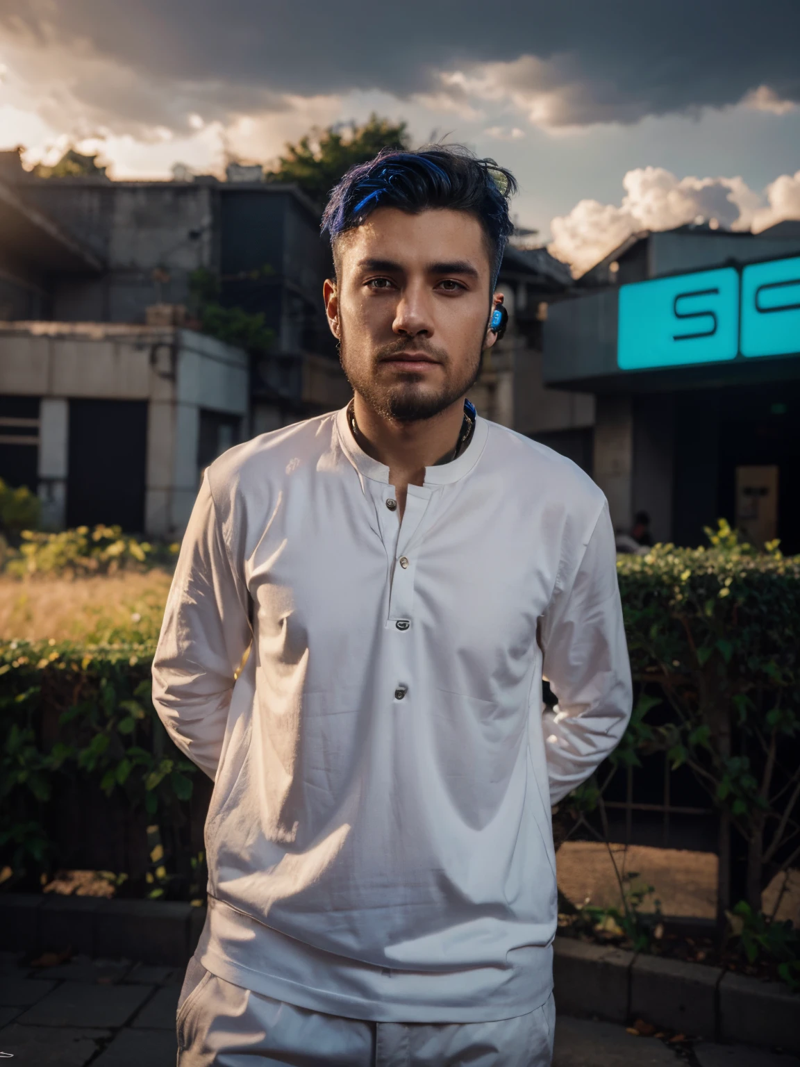 Change background cyberpunk handsome boy, realistic face,8k, ultra realistic