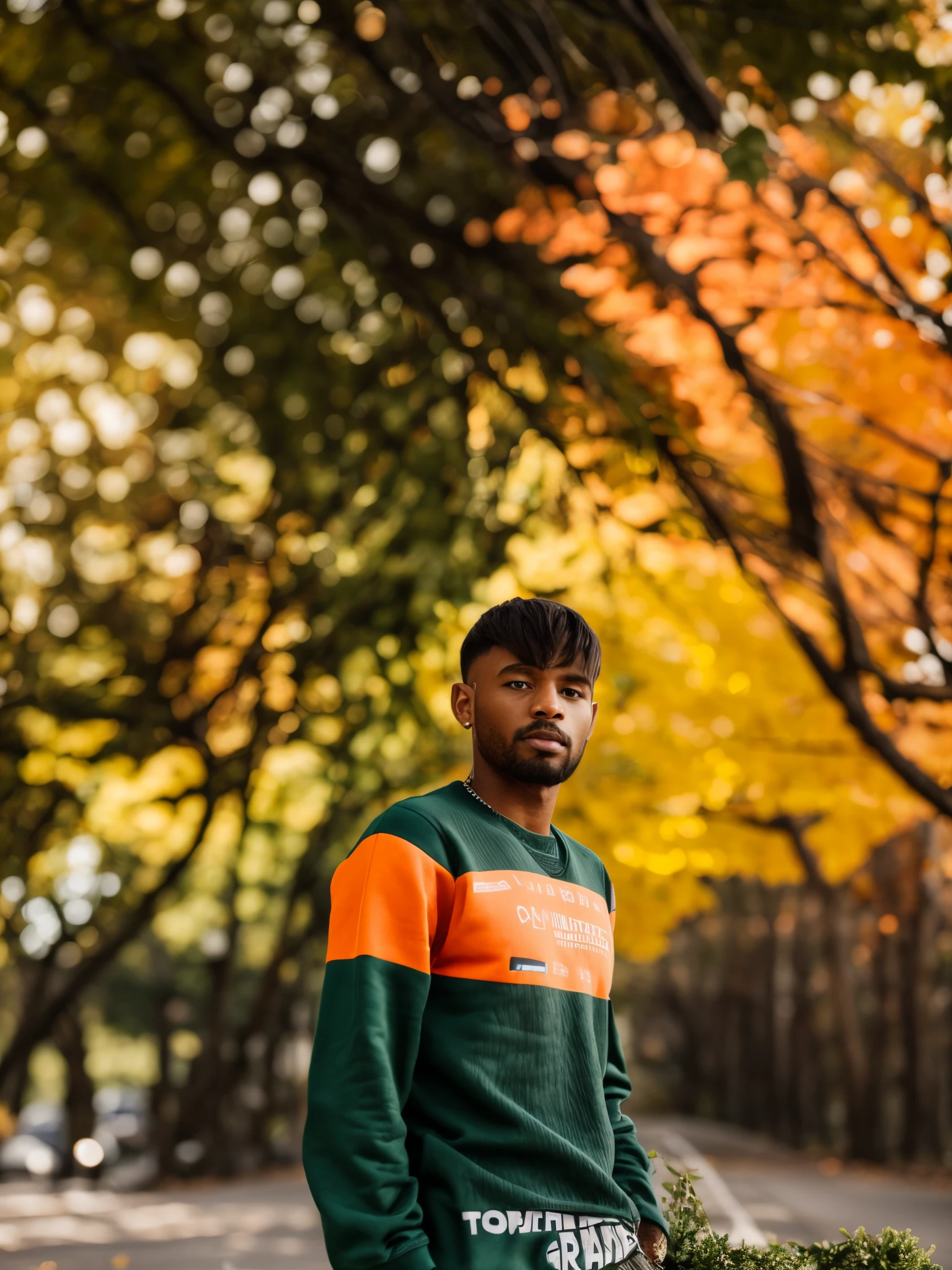Green and orange mixed colours sweatshirt