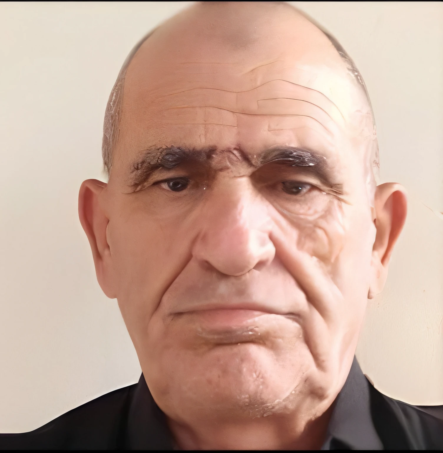 there is a man with a bald head and a black shirt, Eytan Zana, encho enchev, taken in the early 2020s, Homem de 5 0 anos, Linha Yesilbas, ele tem cerca de 60 anos, ele tem cerca de 6 0 anos de idade, imagem frontal, foto de um homem, ele tem cerca de 7 0 anos de idade
