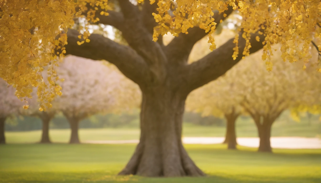 a pixa Disney cartoon cover of biblical times; the tree of life in the middle of a very beautiful garden, very tall tree with golden fruits, full photo with very beautiful fruits,  surrounded by other beautiful tress and flowers, no roads just a tree in the middle, 3D, animation film, animated film still, rendered in corona, epic illumination.