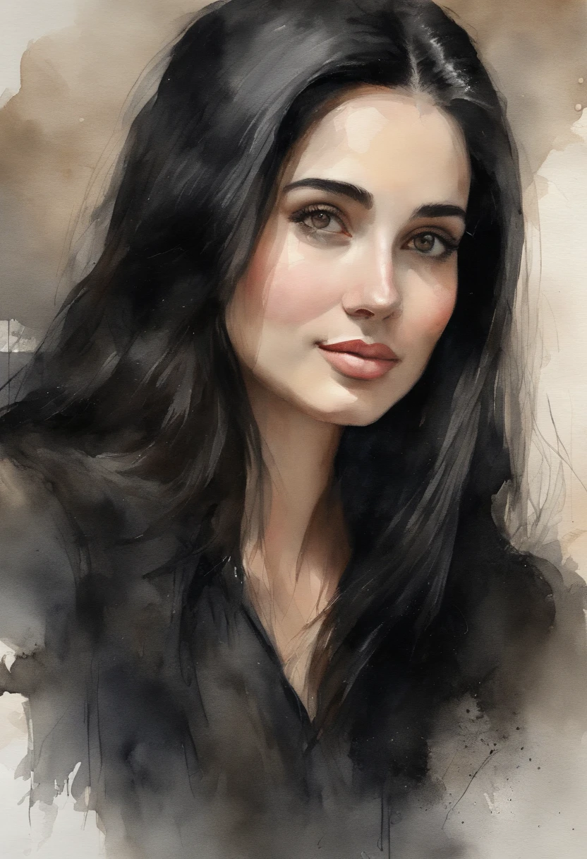 Heavy Oil Painting、A soothing munchkin with a cute expression (off nose:1.8) (low pointed nose:1.8), (wide nose:1.8), (nose ending downwards:1.8), (black deep eyes:2.0), (intense black hair:1.8), (soft, fine hair:1.8), (straight hair:1.8), little hair:1.9, thinning hair1.9