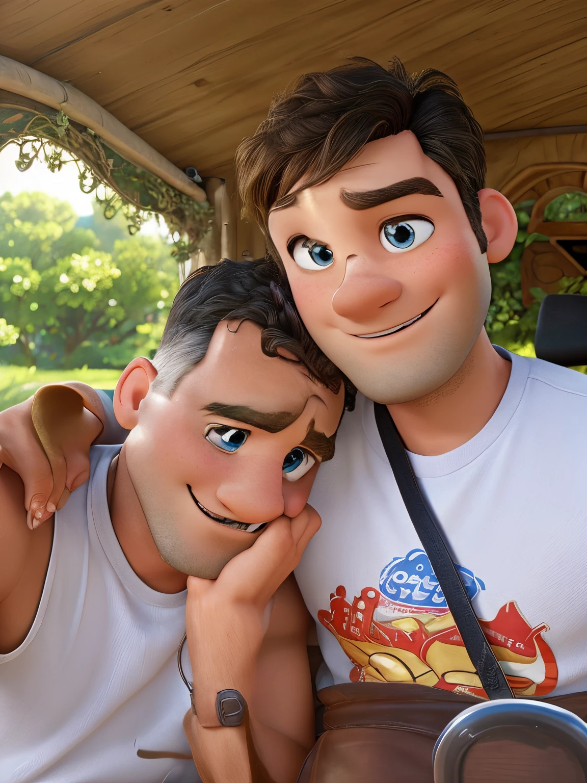 Disney pixar movie, Male couple, high resolution, perfect,