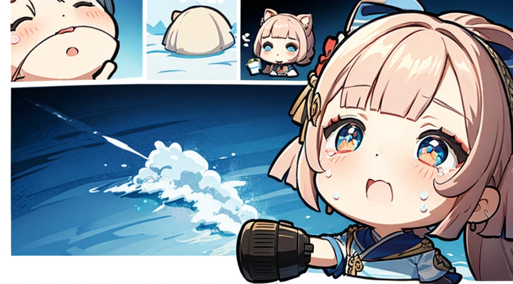 chibi, upper body, big head, cry, character traits