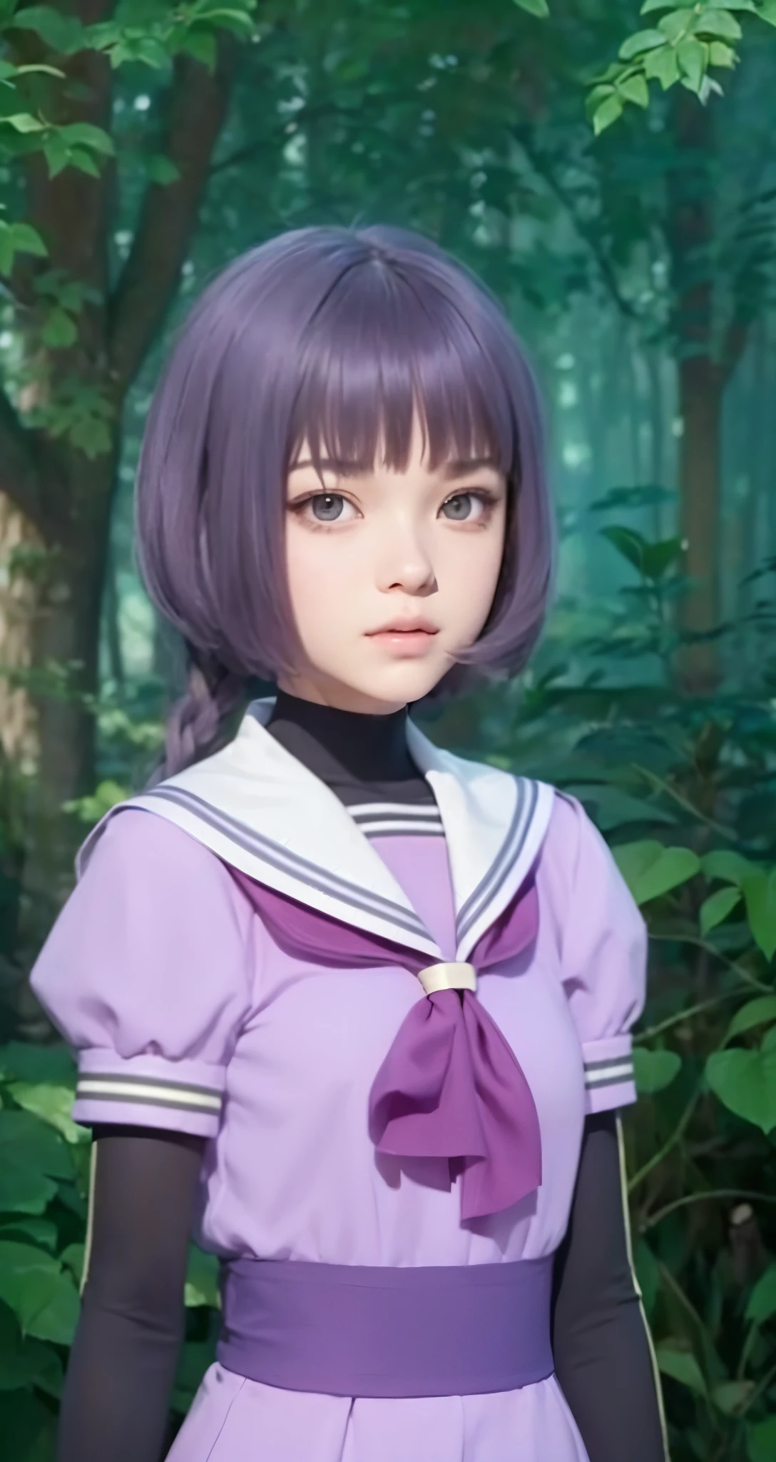 Real life adaption of this character , beauty face , realistic same hair , (realistic same outfit),,realistic background , realistic light, realistic shadow, realism, hyper realistic,(photorealistic:1.2), normal small eyes,