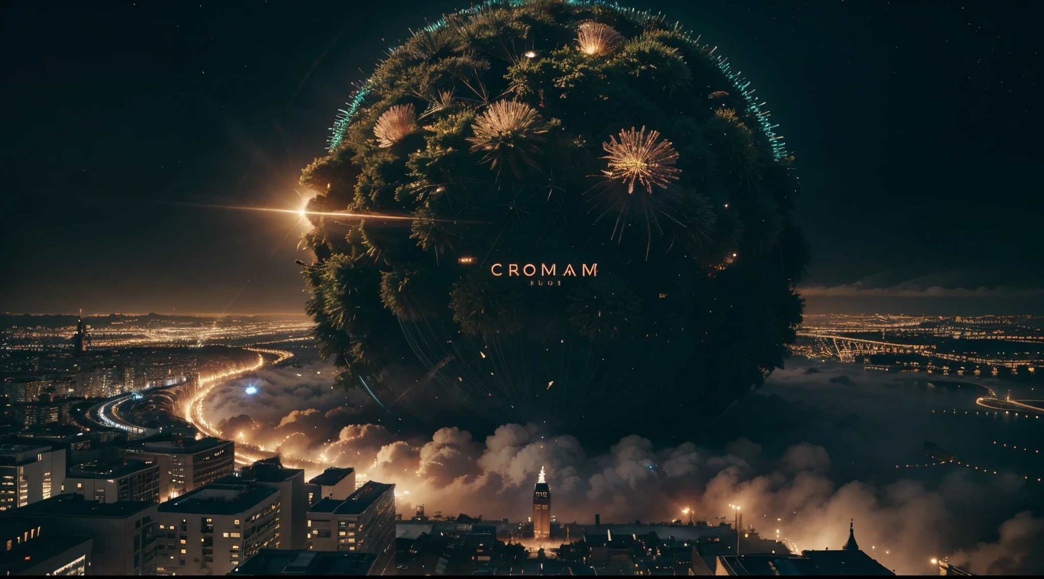 {panoramic, wide angle, A very violent monster destroying a city, beautiful and wild cosmos is seen from the flying camera view, midnight background}, photorealistic, cinema 4d, , polished, beautiful, colorful, intricate, eldritch, ethereal, vibrant, vray, nvdia ray tracing, cryengine, magical, 4k, 8k, masterpiece, crystal,