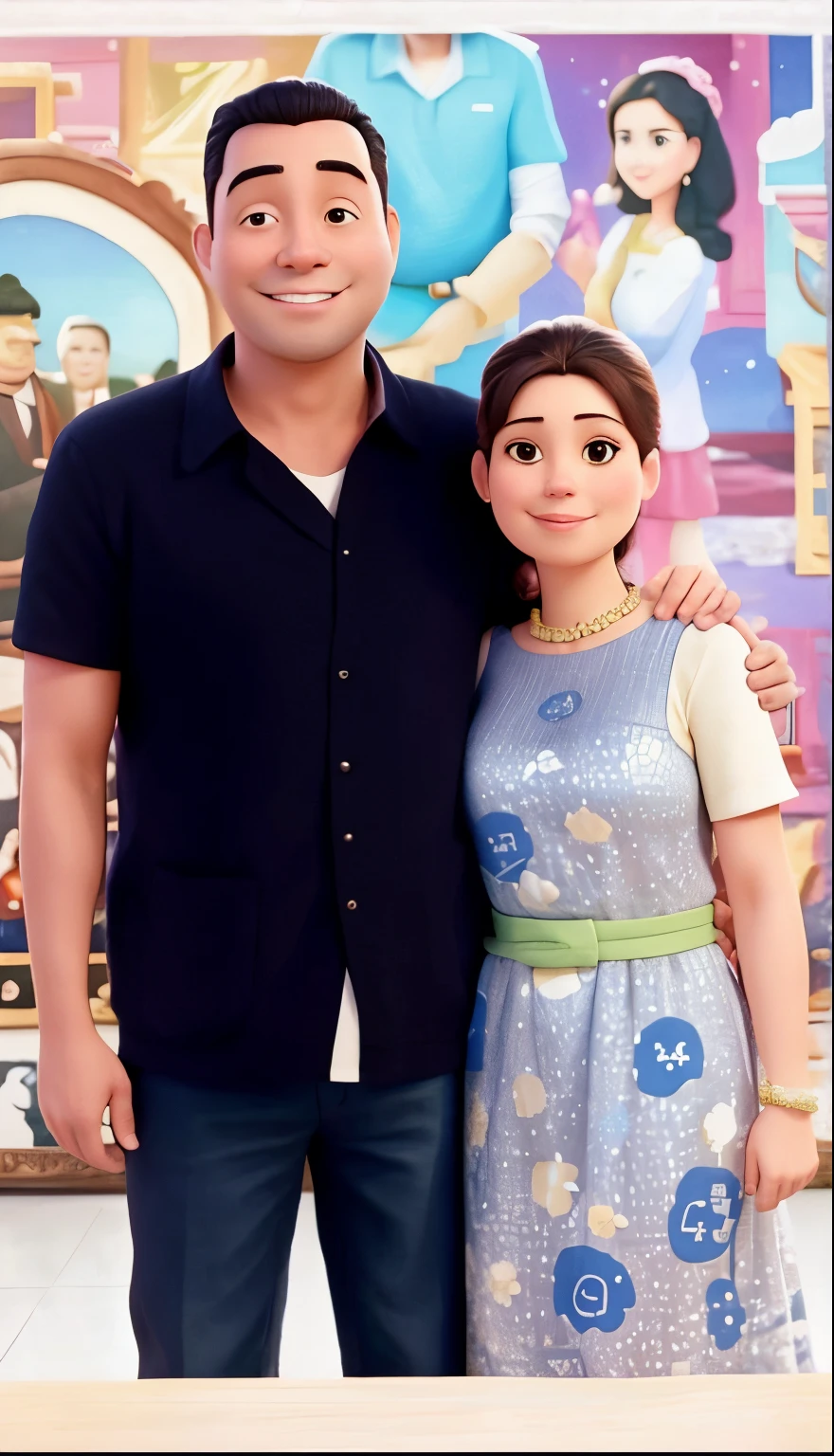 arafed man and woman standing in front of a painting, with her long, momma and papa, wpol and sarasti, couple, john jude palencar, tyler edlin and natasha tan, lovely couple, 3 0 years woman, happy couple, viral photo, leaked photo, by Elaine Duillo, scandy and arender, facebook