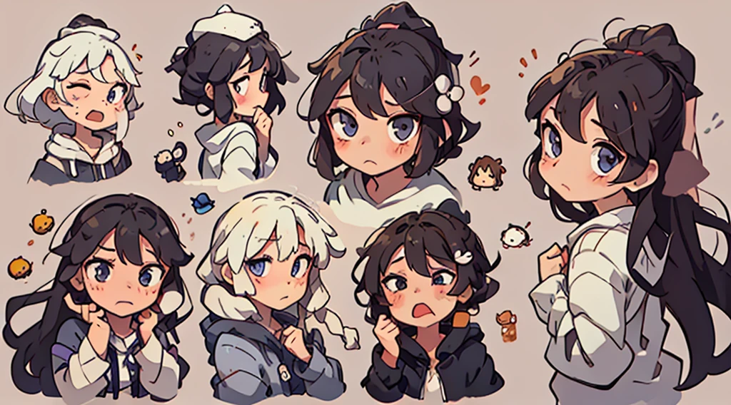 chibi, upper body, big head, character traits