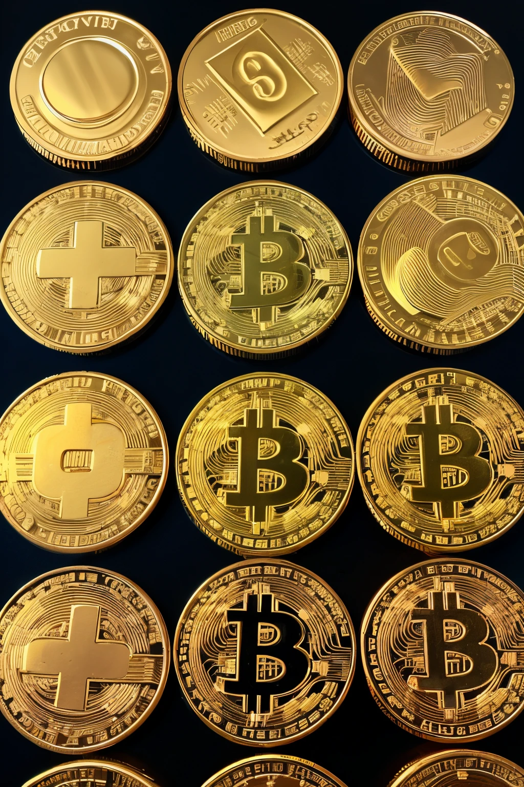 money、Cryptocurrencies、investment、background refresh、It features a simple、light and hope、Dreams、mirai、Deities、water and wind、There are no people、Landscape only、5 rows of gold coins stacked from the left、6 tier gold coins、Seven rows of gold coins lined up in order