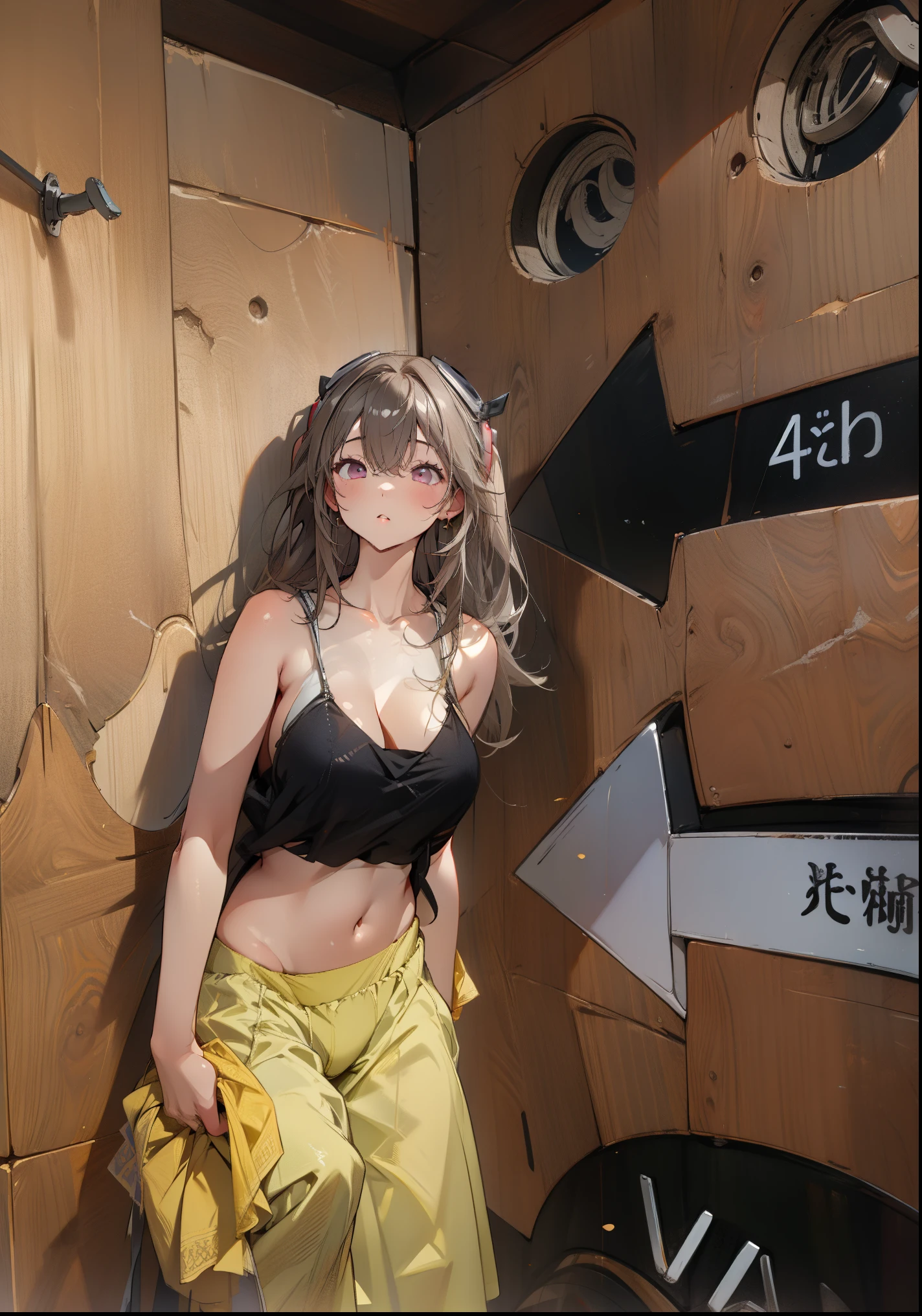 NSFW,Hololive,natsuiro matsuri,One Side Ponytail,cropped,High Leg Hot Pants,Embarrassed,blush,Night Park,wood,Public toilet,(Perfect hands),(Perfect Anatomy),(masterpiece),(highest quality),Molester