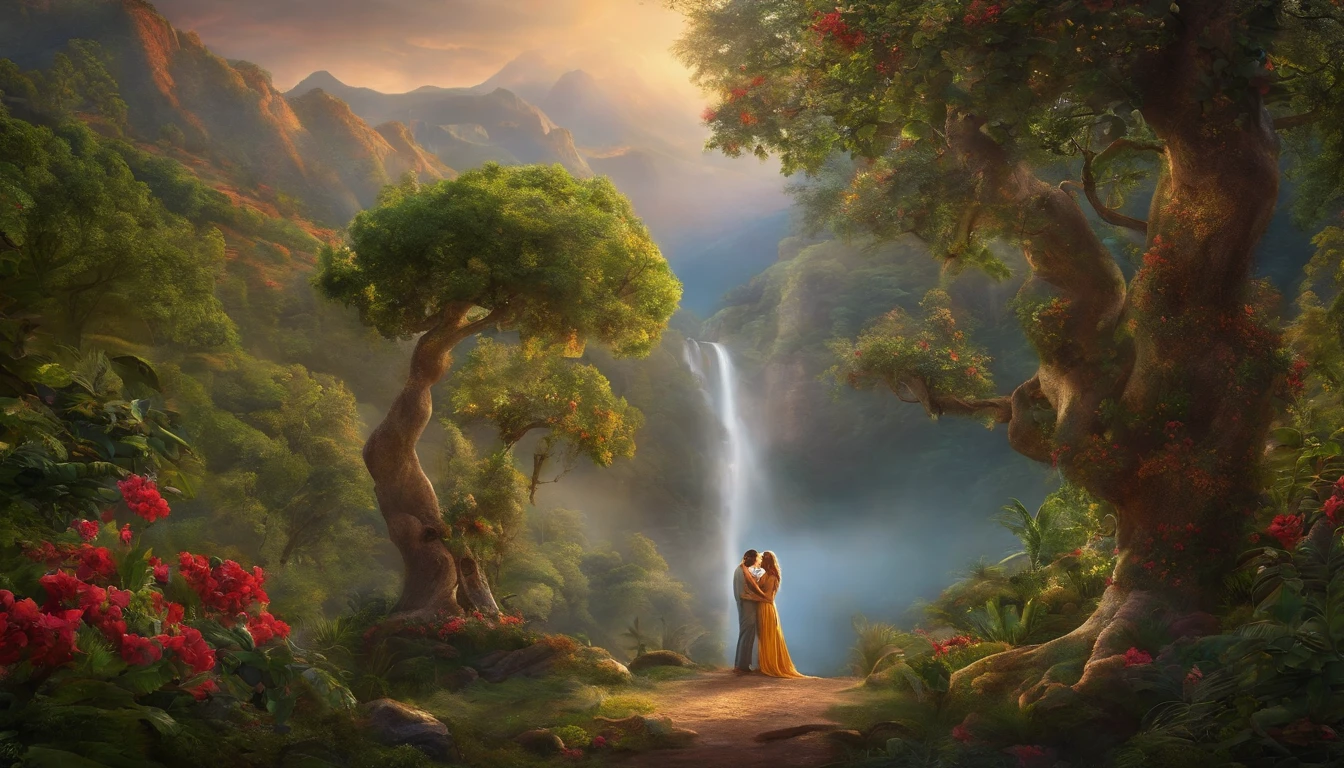 A representation of Adam and Eve created in the image of God