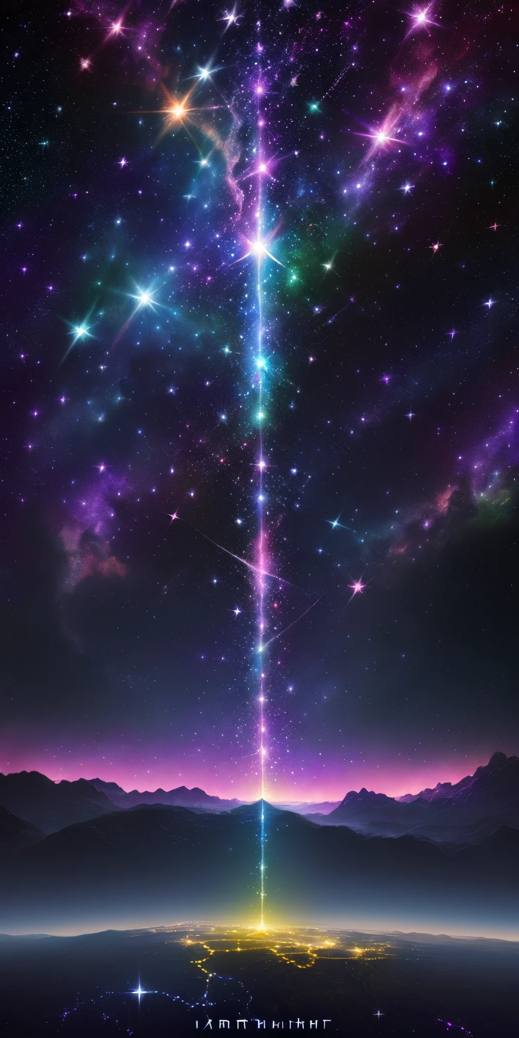 (Starlight Art:1.5),Dreams of happiness,Brilliant starlight,bismuth,is very beautiful,inspiring,Iridescent,Suggestive digital art,lavishly decorated,Bio-luminescence,ellegance,Picturesque,hyper-detailing,Exquisite;复杂、surreal concept art,aesthetics,Fluency,complex abstract starry sky,professional,tmasterpiece,8K,UHD resolution,Best quality at best,Epic surrealism,epic happy fantasy,epic starlight art,Epic future science fiction art,Epic starlight digital illustration