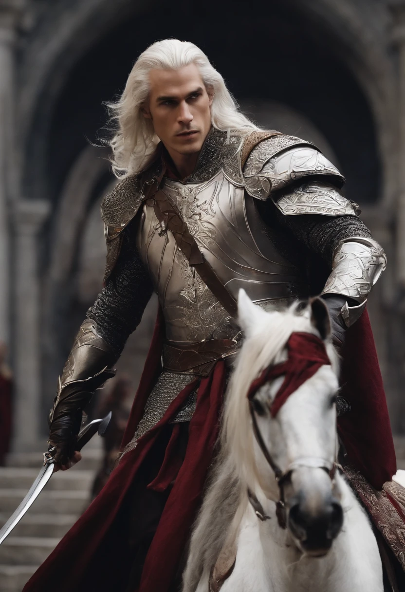 {{Masterpiece, best quality, painting, dramatic, male focus}}, ((((the full body portrait of a 30 year old male knight, manly, sexy, tall, young, tan skin, he has silver hair, tan, scarred face, sullen, arrogant, pensive, majestic)))), (((((((He is covered in blood, wearing cyborg plate armor, with a red diamond shape on his chest))))))). ((Jungle background, hawk moths flying))