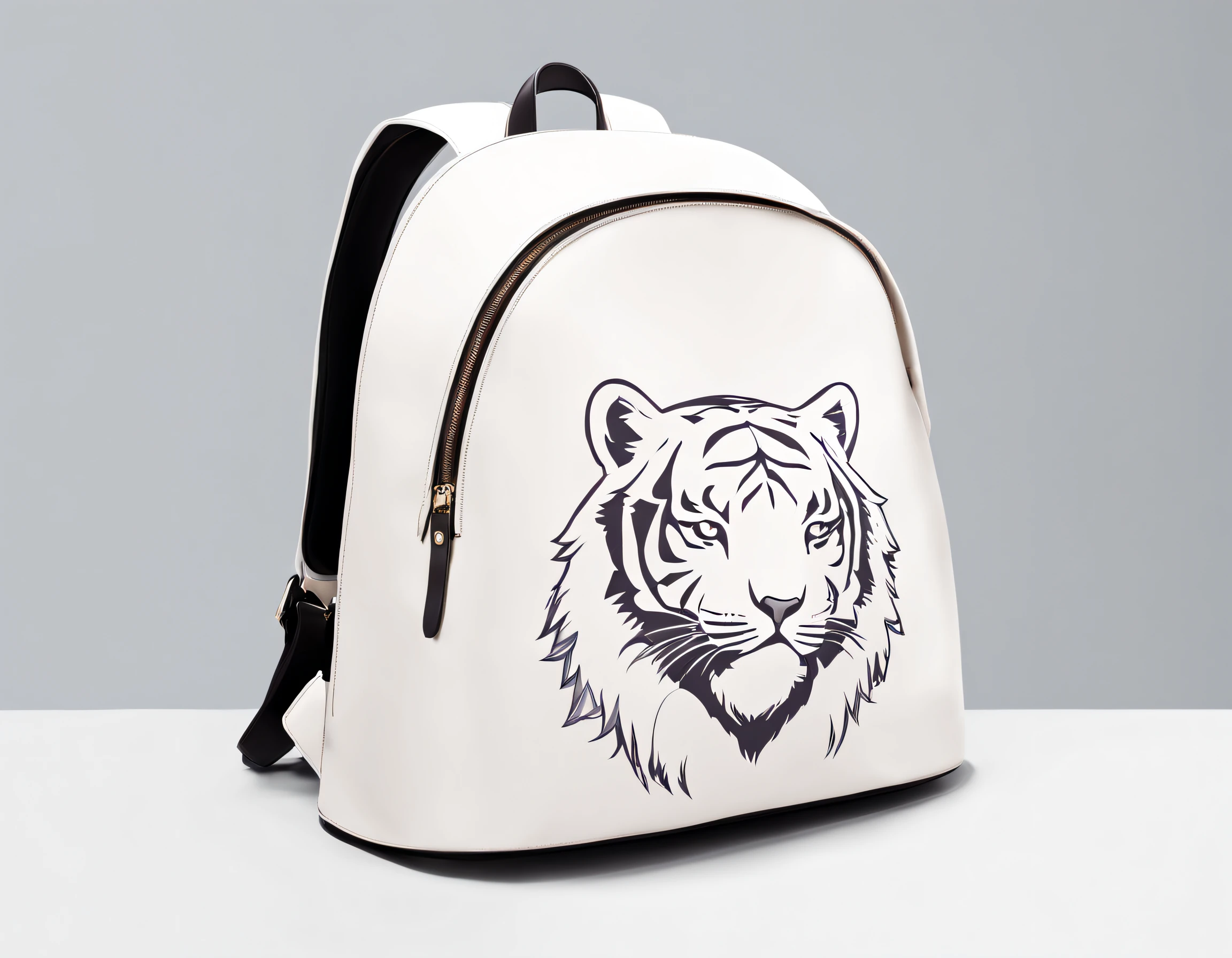 Product design,Poster design,(Little White Tiger Creative Leather Backpack),