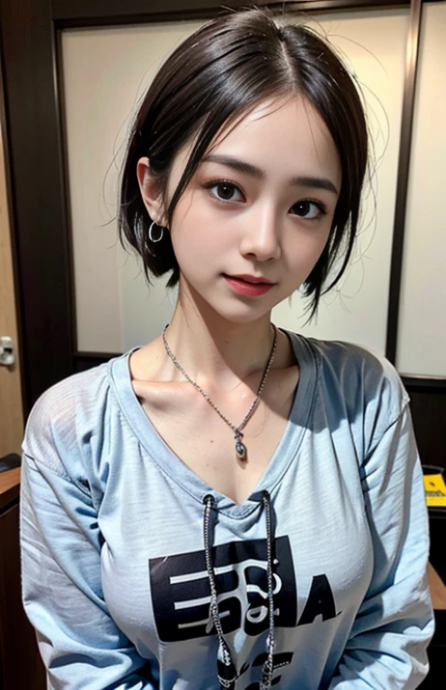 High quality, rich in detail, twin-tailed silver-haired girl posing cutely. She wears a vintage gothic street hoodie with rings, bracelets, earrings and necklaces. Big are also visible. The photo is a close-up of the face, and there is also a sporty atmosphere.