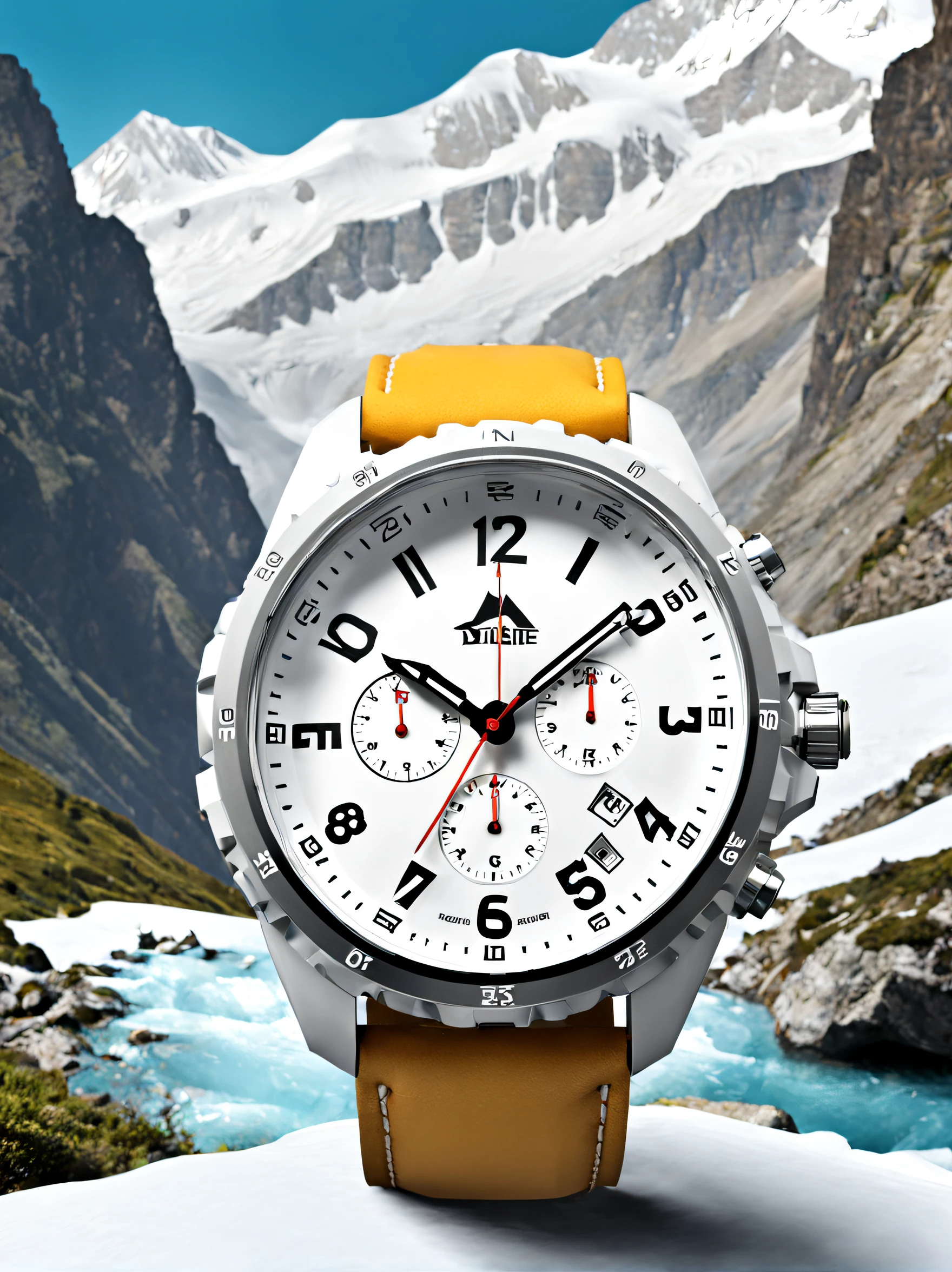 Product design，Poster design，（Little White Tiger Creative Mountaineering Watch），3 Rendering