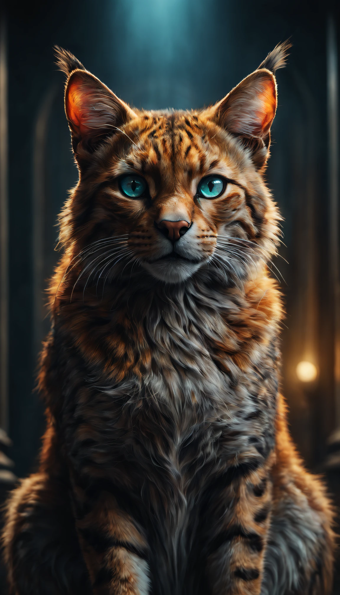 Best quality，ultradetailed，realistically，vivd colour，Khajiit，sporty attire，illuminations，Clear focus，Vibrant background，Delicate fur，Expressive eyes，intense expression，Striking pose，majestic feeling，Stylized rendering，Beautiful contrast，Thick lines，Rich textures，a hint of fantasy，photore, Studio lighting, Sony A7, 35mm, hyper realisitc, Large depth of field, concept-art, colours, the ultra-detailed, hyper realisitc, (Large depth of field), (Moody light), (ambient lights), ((Cinematic))，Unique character design，rich palette，dynamic compositions，dramatic lights，animal attributes，Emotional intensity，Vivid brushstrokes，Strong sense of presence，noble existence，Powerful aura，Wonderful details，lifelike features，Surreal elements，Mesmerizing gaze，condescending presence，Hypnotic eyes，Enigmatic Atmosphere，Vibrant brushstrokes，perfect anatomia，symbolic expression，heroic figure，Impressive figure，vivid imagination，awe-inspiring，unforgettable art。