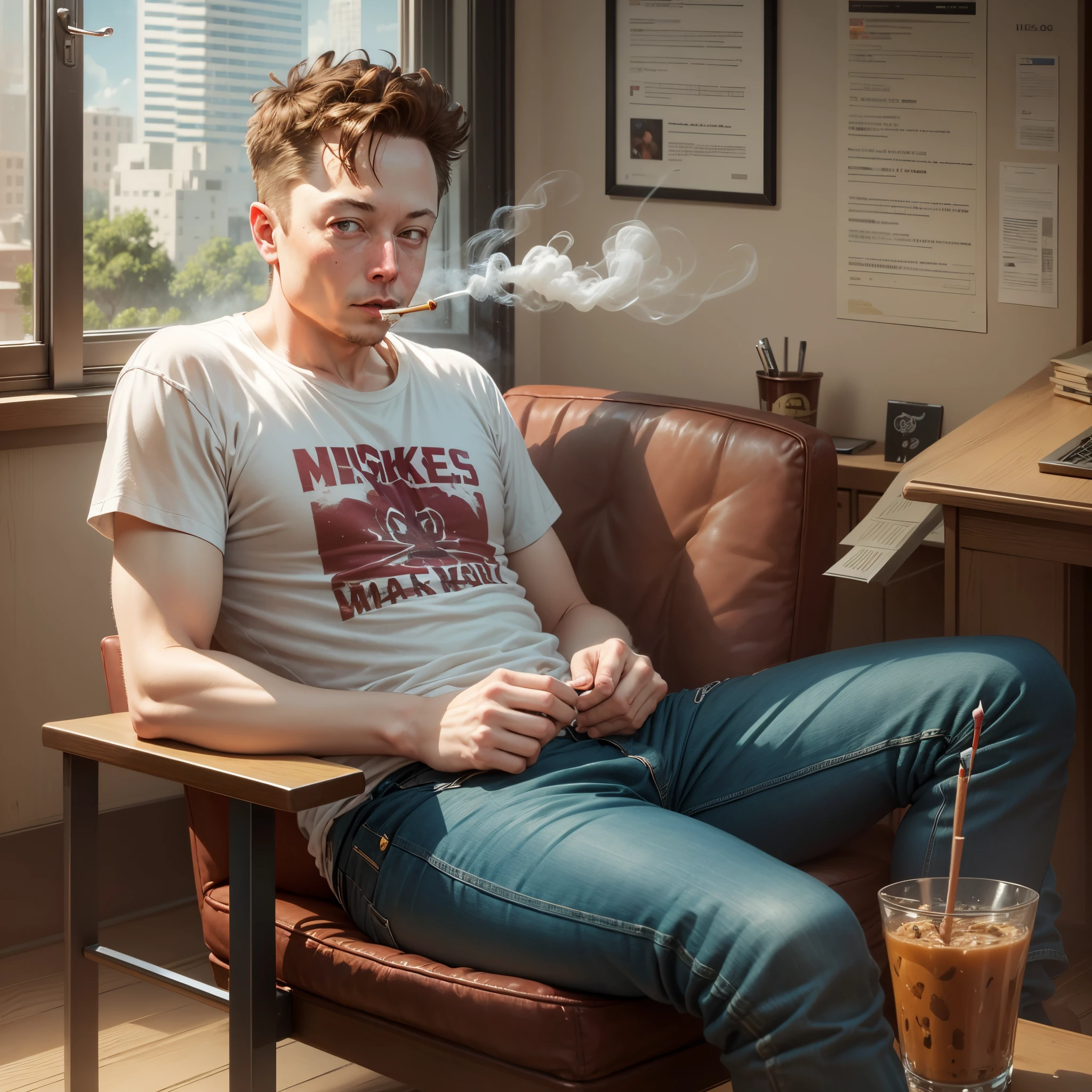 elon musk, realistic, smoking weed --auto --s2