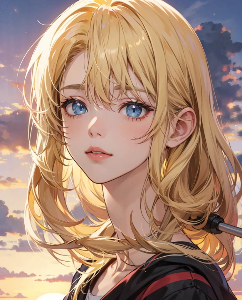 sunset gal blonde anime face