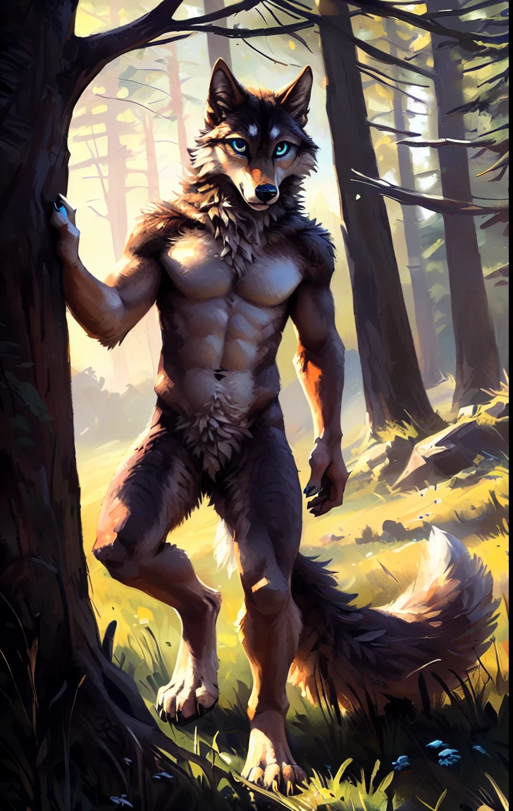 solo, ultra detailed), a beautiful and detailed full size portrait of a female anthro heword, canid, worgen, ((black body, dark skin, fur, long hair, black hair)), big body, adult, mature, fur, non-mammal breasts, looking at viewer, blue eyes, bedroom_eyes, detailed background, looking at viewer, detailed eyes, sexy body, tan_countershading, tan body, goddess, kenket, Ross Tran,ruan jia, trending on artstation,foxovh, cenematic lighting, big boobs, big , big , big , (((pink nipples, vagina)), ((front view, front shot)), big butt, ((standing, stone wall, grass, angry, covering self)), outside, forest, fence, grass,
